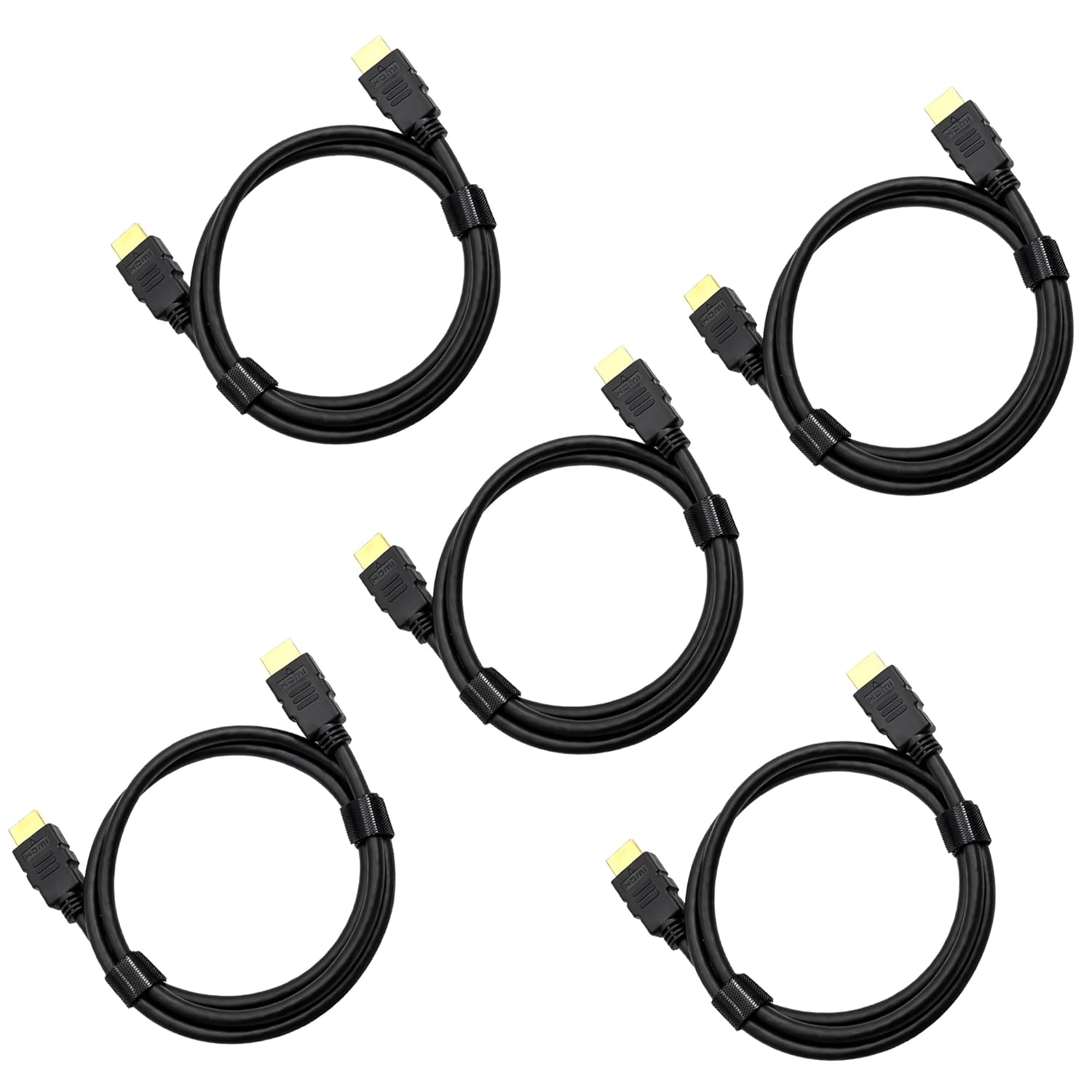 5-Pack HDMI Cable 2.0 4K Ultra HD/Cord,High-Speed, 18Gbps,2.0b @60Hz,(1080P 2160P HDR) 3 Feet,Black HDMI Cord,for Laptop, Monitors, HDTV