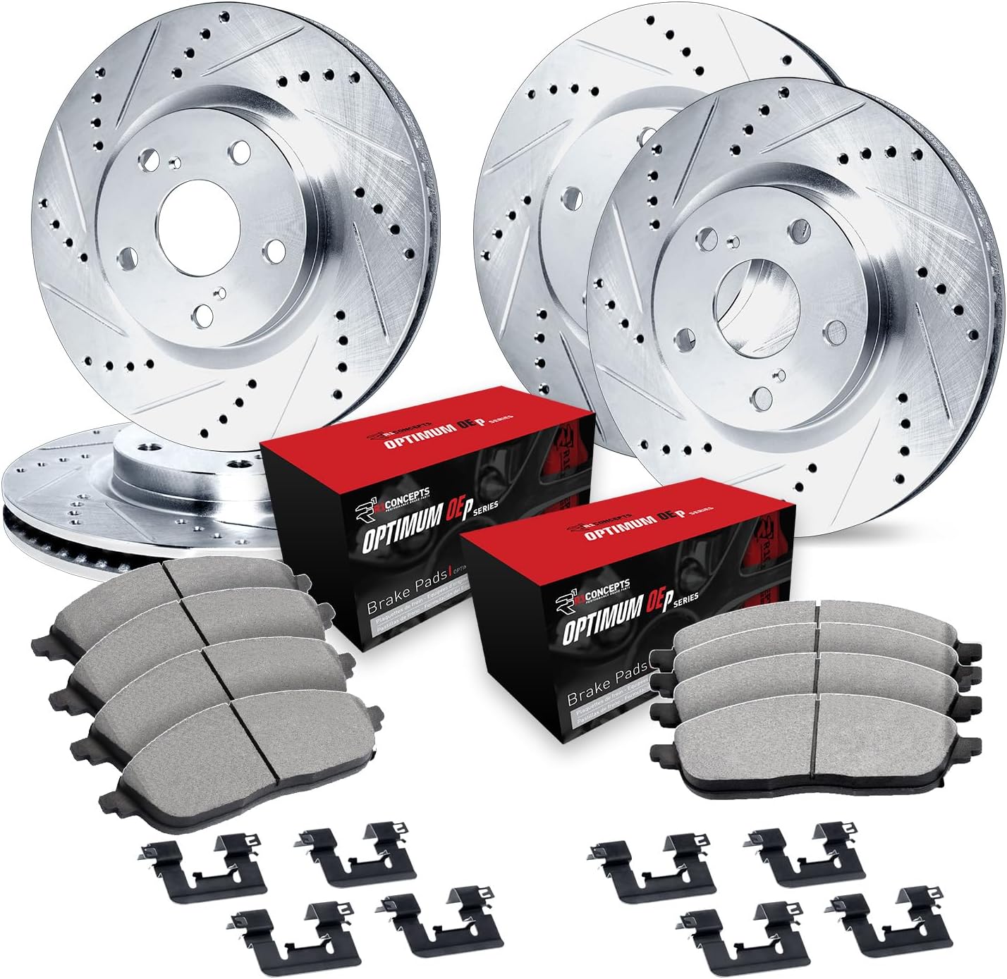R1 Concepts Front and Rear Brake Kit Fits 2018-2021 Subaru WRX