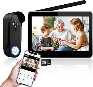 Wireless WiFi Video Doorbell Intercom System, 1080P Video Doorbell Camera with Monitor Wireless, Video Door Phone with 7''Touch Screen, Motion Detection, No Monthly Fees, Support Tuya APP