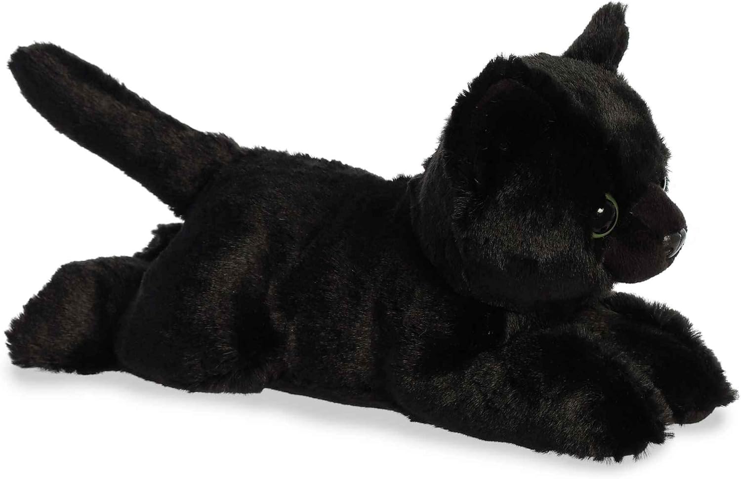 Aurora® Adorable Mini Flopsie™ Twilight Cat™ Stuffed Animal - Playful Ease - Timeless Companions - Black 8 Inches