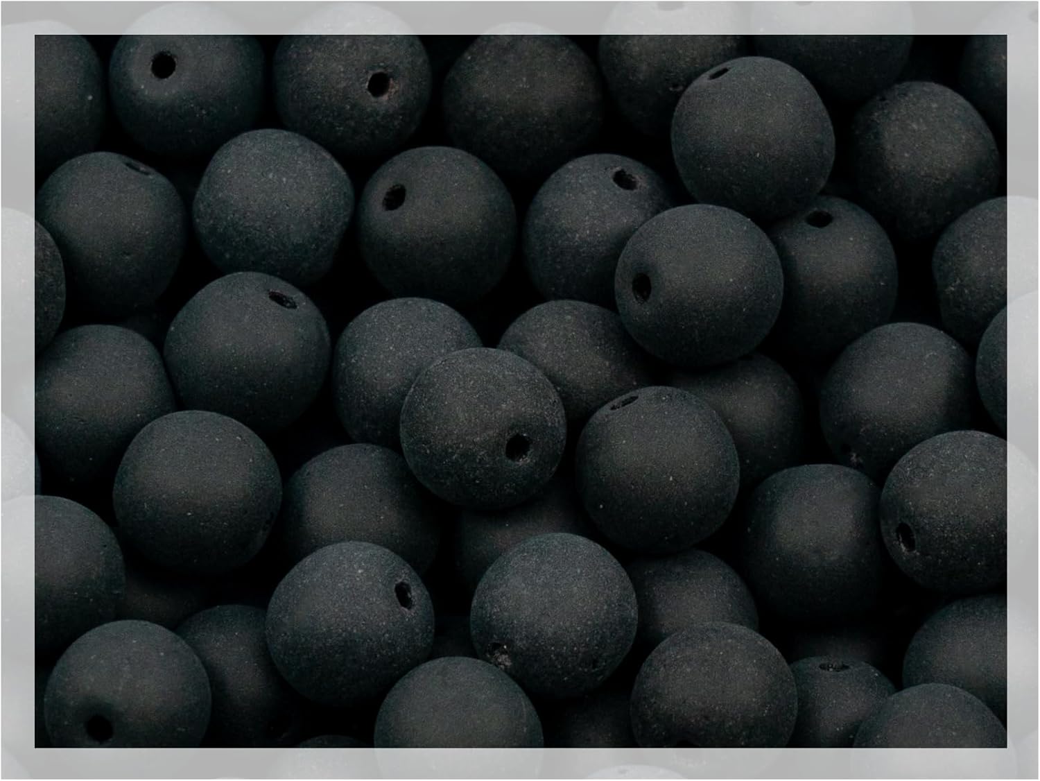 Bohemia Crystal Valley 160 Beads (50g) 6 mm Round Jet Black Matte Glass Beads