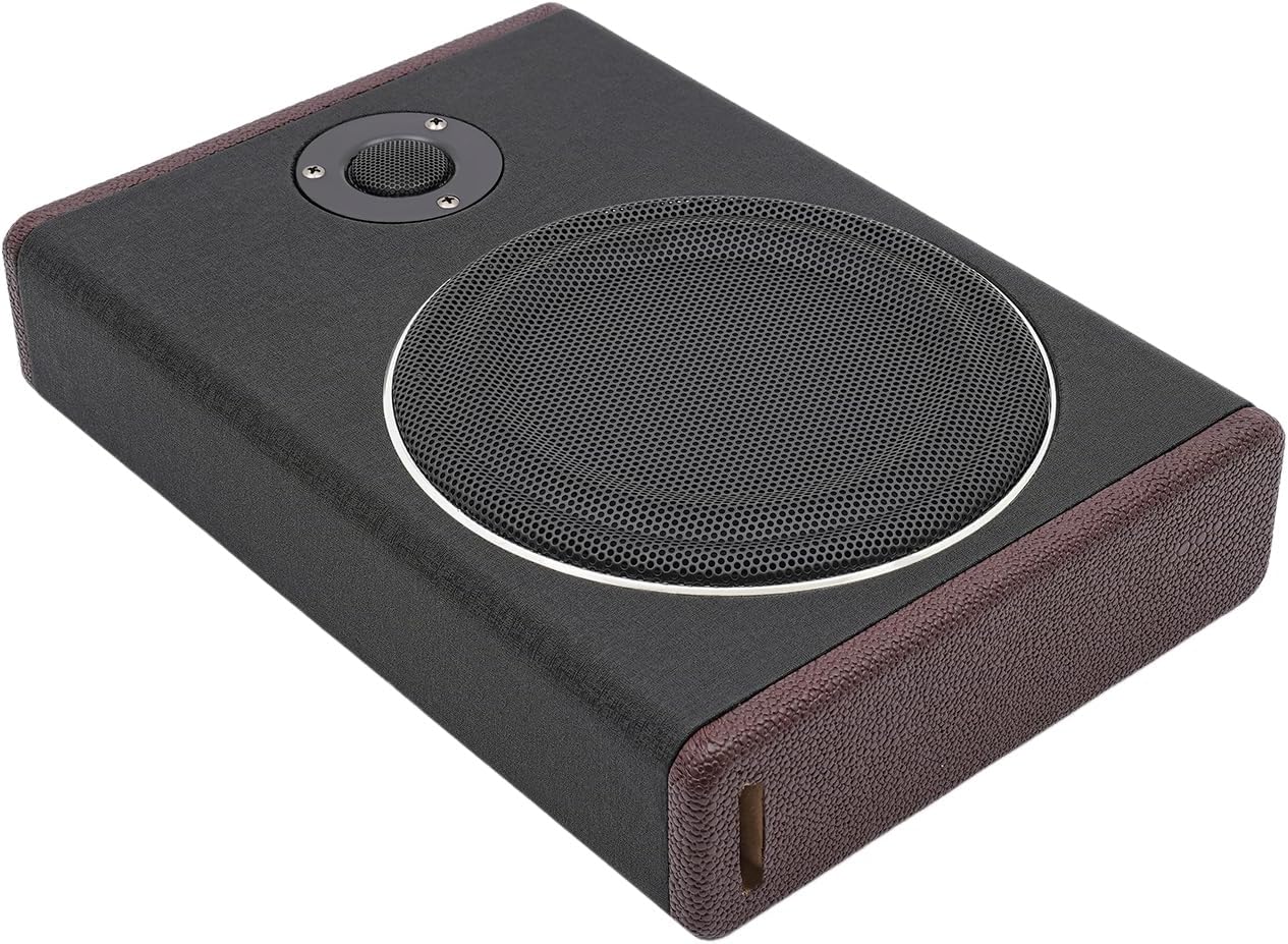 Underseat Subwoofer 8 Inch Slim Stereo Surround Sound with Built-in Amplifier 600W Max Power Bass Boost 0-12dB & Dual Vocal Bass Mode Powered Car Subwoofer for Immersive Car Audio in Vehicles