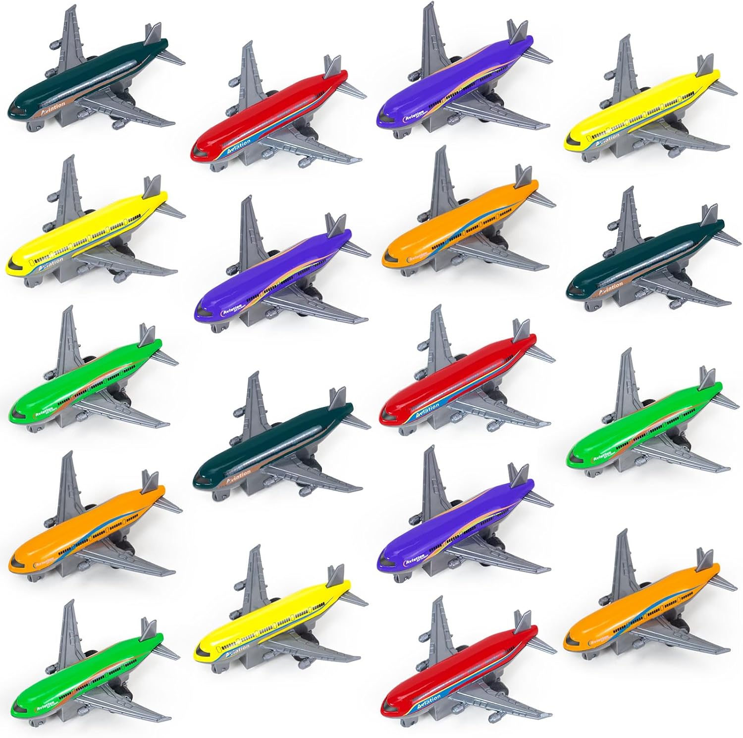 15 Pack Toy Airplane Goodie Bag Stuffers, Mini Diecast Airplane Toys for Boys Girls 3 4-8 9 Years, Pull Back Alloy Model Planes Aeroplane Toys for Kids Birthday Cake Toppers Party Favors, 6 Colors