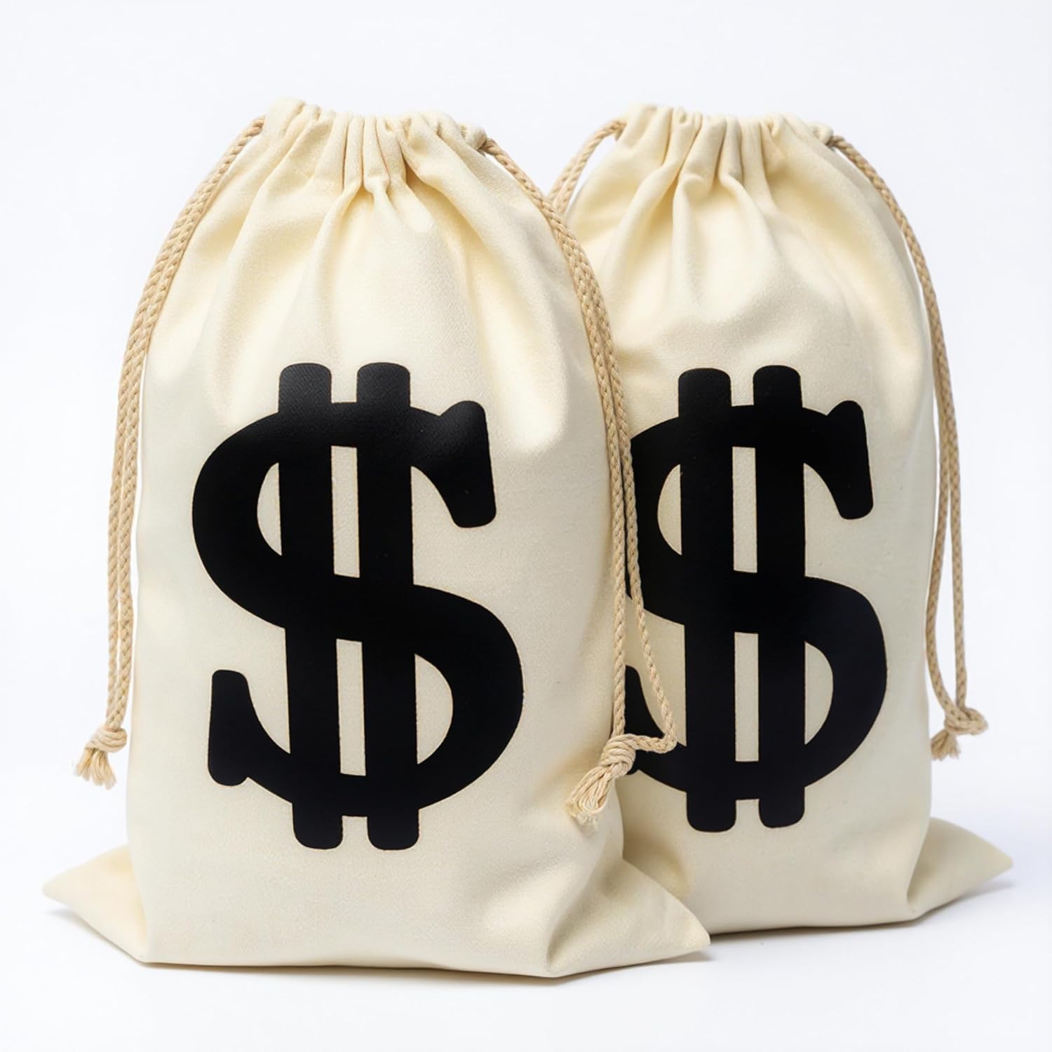 2pack Money Bags money bag costume money bag props money bags decor for party11.8 x 15.7 Inches Money Bag Dollar Sign Carrying Sack for Bank Robber Pirate Cowboy Cosplay Theme Party
