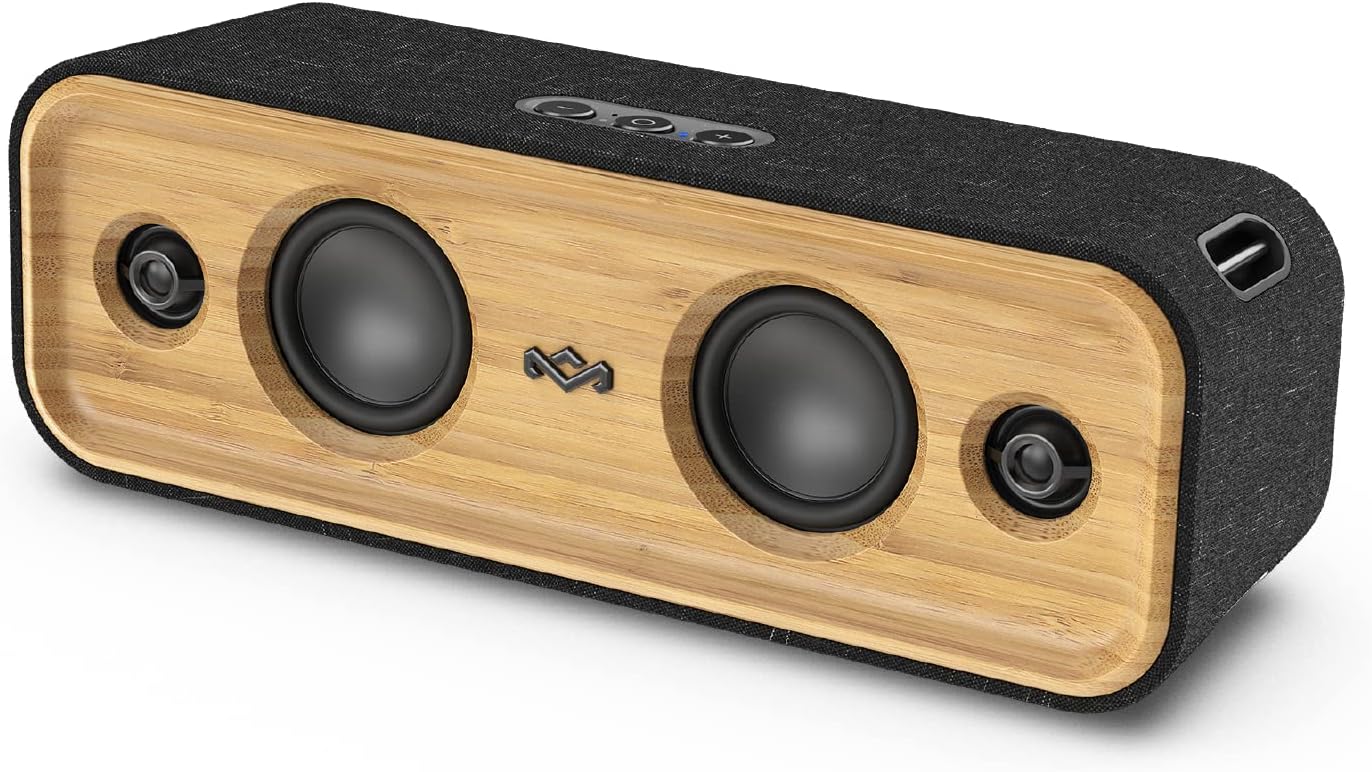 House of Marley Get Together 2 Portable Bluetooth Speaker - Sustainably Made Wireless Travel Speakers with 20H Playtime, Microphone, 40W Loud Outdoor Speaker, IP65 Dust & Water Resistant, 30M Range