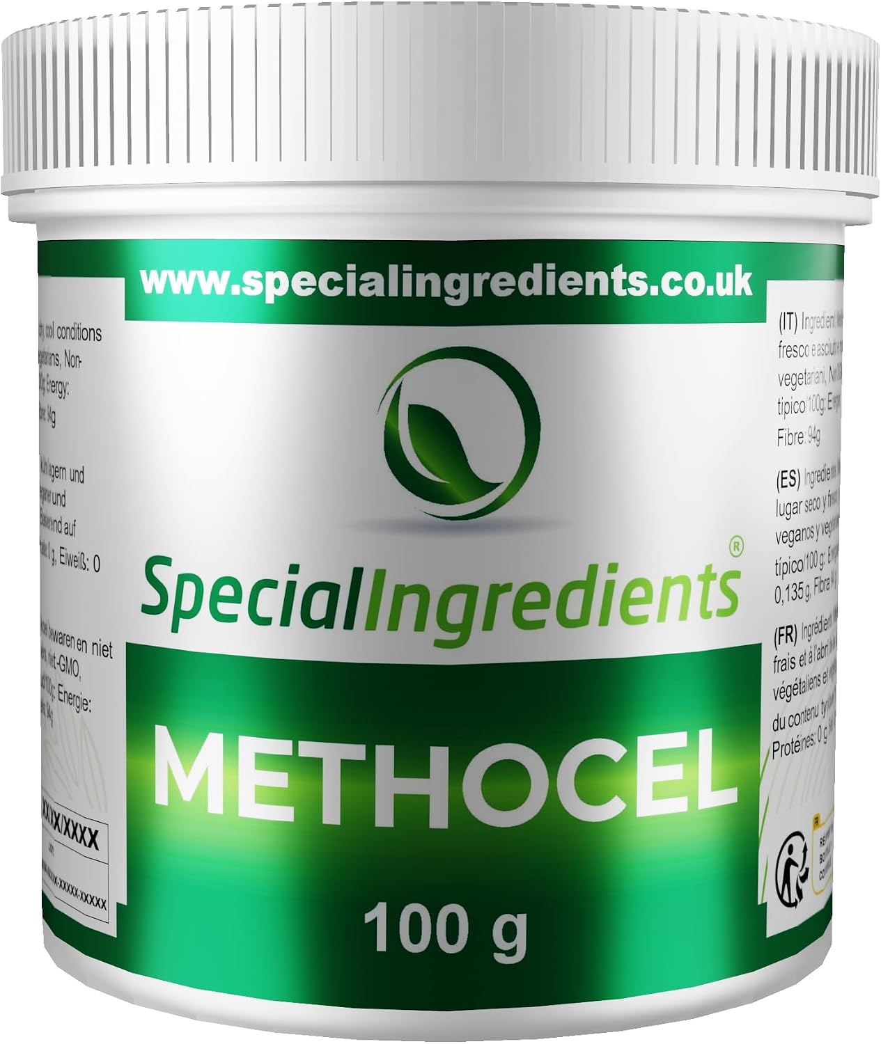 Methocel Methylcellulose 100g Premium Quality Food Grade, Vegan, Non-GMO, Gluten Free – Recyclable Container