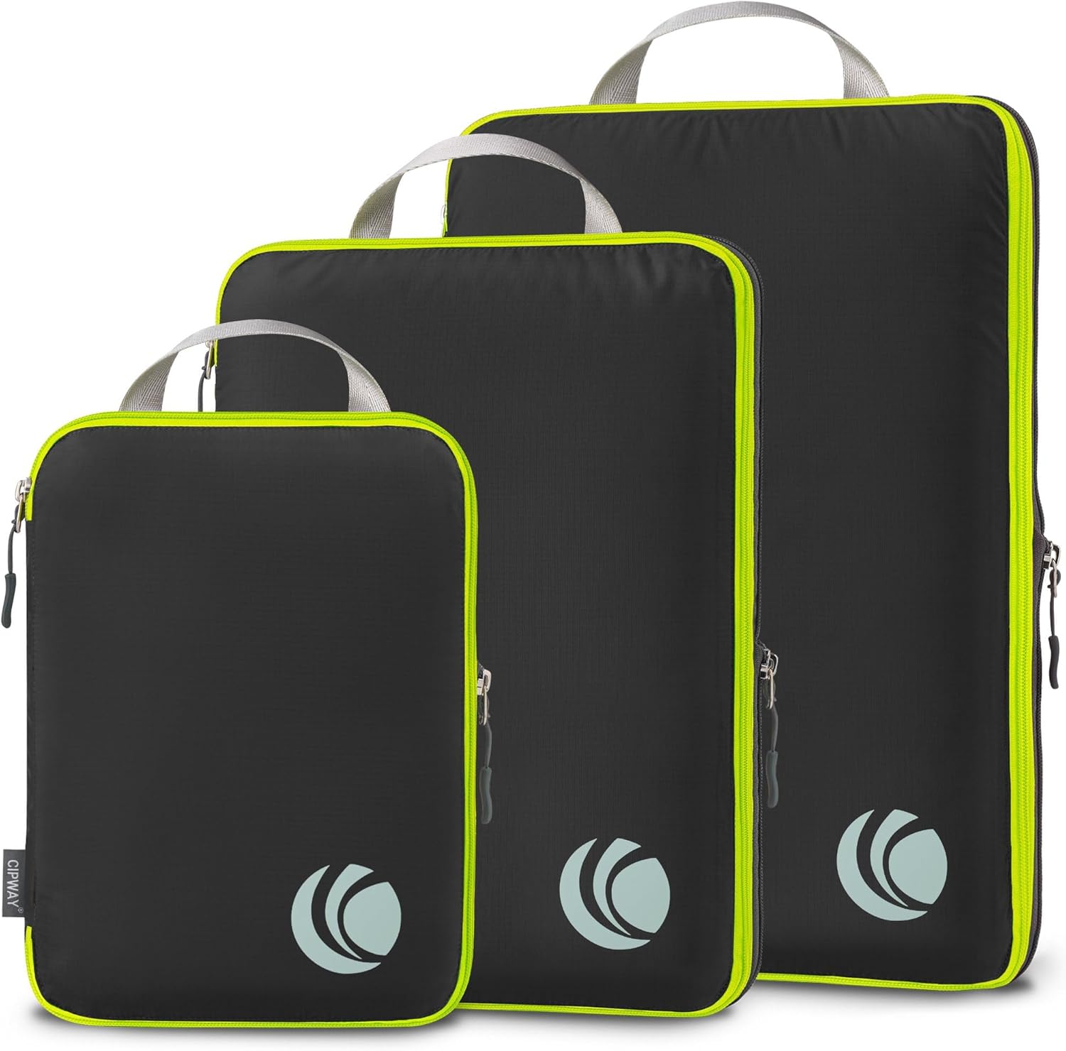 Cipway Compression Packing Cubes, Ultralight Travel Luggage Organizer Sets Extensible Travel Essentials for Carry on Suitcase(Black 3pcs)