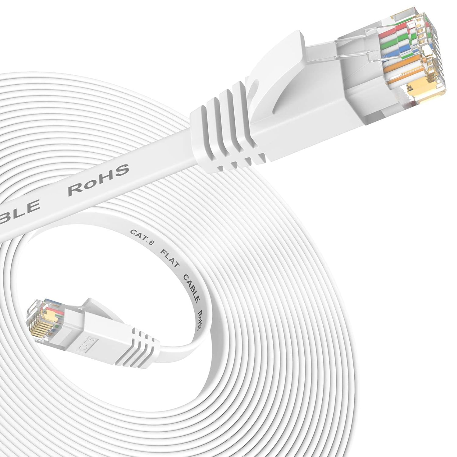 Ethernet Cable Cat 6- 1m 3m 5m 10m 15m High Speed lan Cable Flat Patch Network Cord faster than Cat5e/Cat5, internet cable with RJ45 Connector, Compatible with router, Laptop, TV, ideal for Gaming