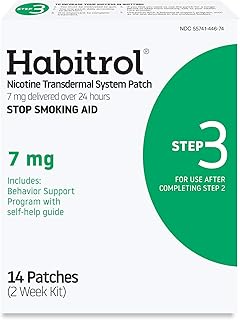 Habitrol Nicotine Transdermal System Patch | Stop Smoking Aid | Step 3 (7 mg) | 14 Patches | (2 Week Kit)