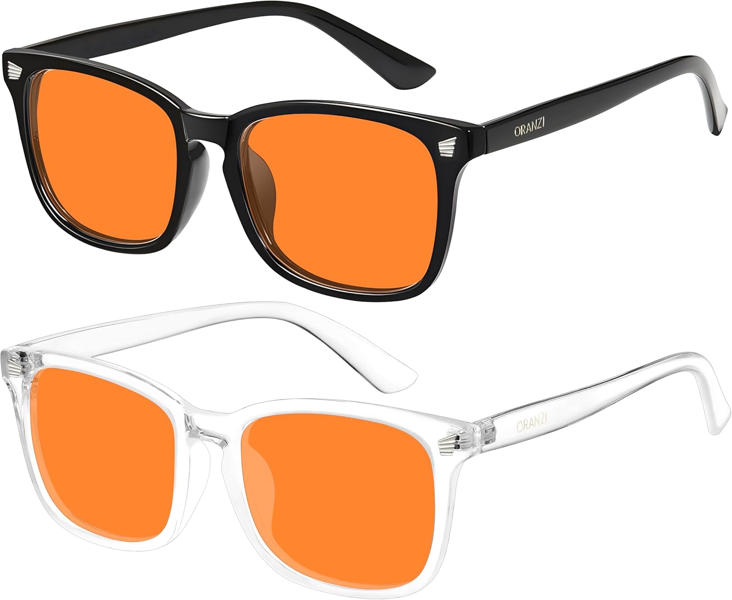 2 pack 98.6% Blue Light Blocking Glasses Men Woman for Better sleep, Computer Gaming Glasses Blue Light Filtering Amber Lenses Anti-Fatigue & Eye Strain