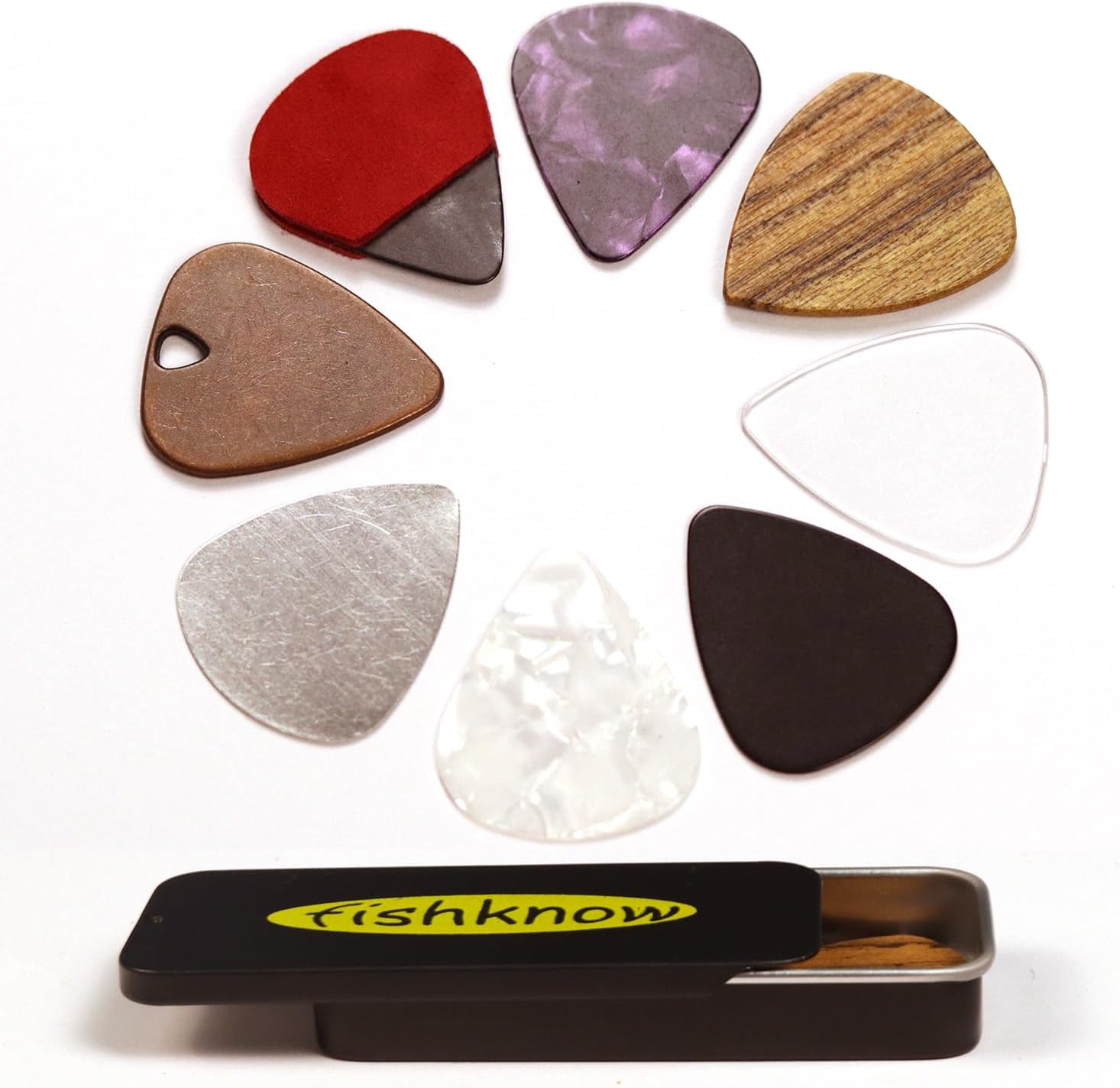 Guitar Picks for Acoustic Guitar,Celluloid,Copper,Steel,Pvc,Acrylic,Wooden Guitar Picks,Thin Medium and Heavy