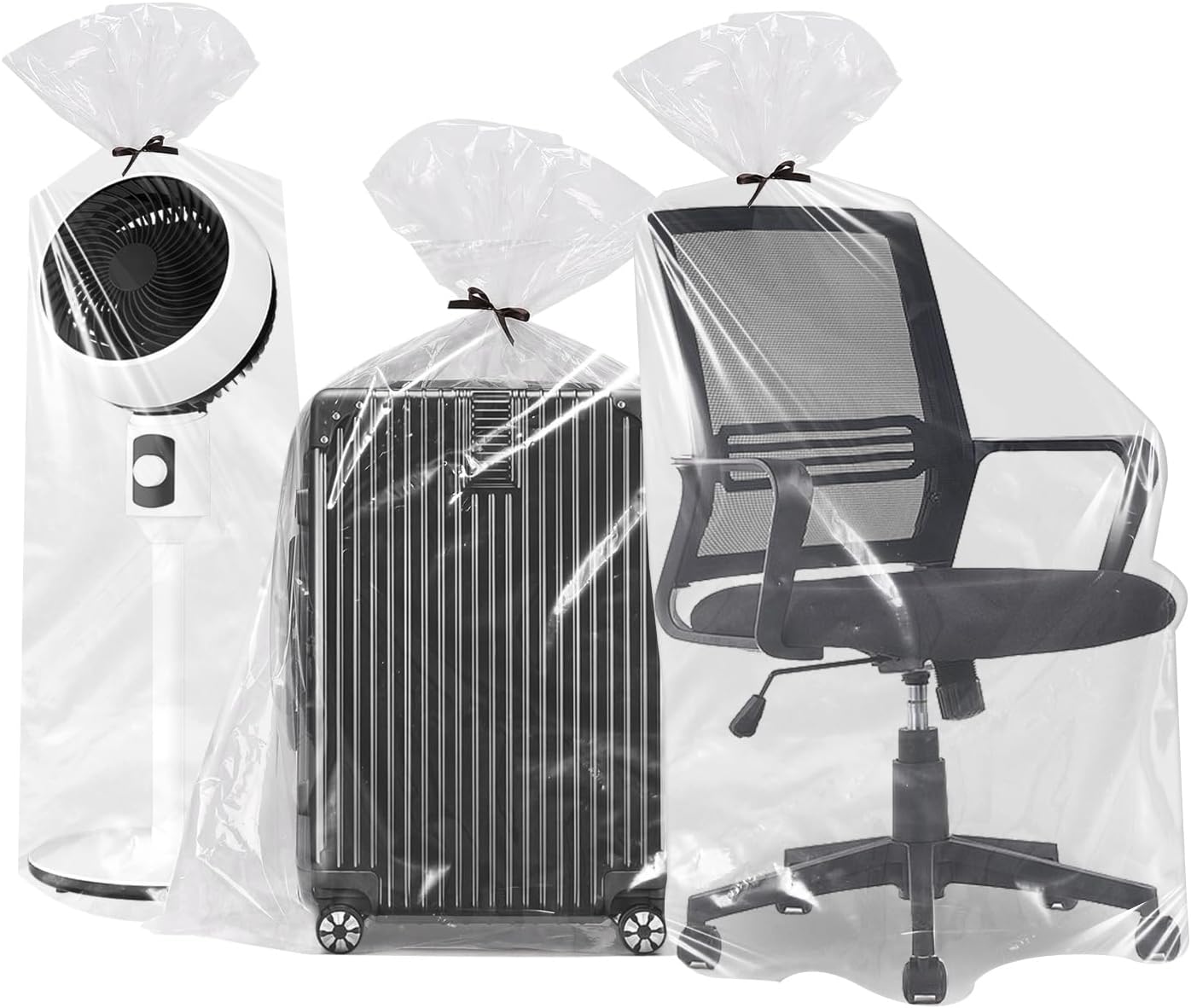 Covlongyu Extra Large Clear Plastic Storage Bags 90x110CM(35.4x43.3inch), 3PCS Thickened and Sturdy Flat Pockets Suitable for Office Chai/Quilts/Blankets/Suitcases/Plush Toys