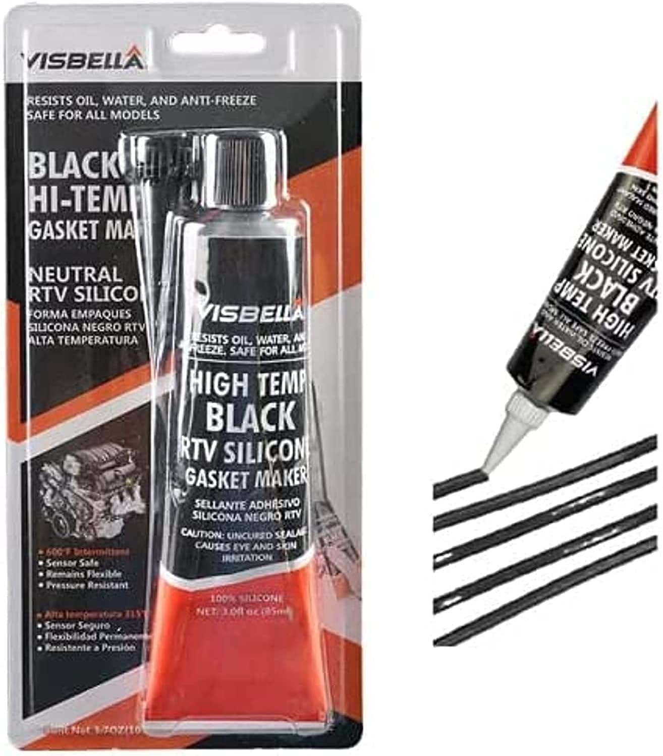 Visbella V363 Silicone Oven Glass Door Gasket Seal High Temperature Heat Resistant from -80ºF to 600ºF (Black)