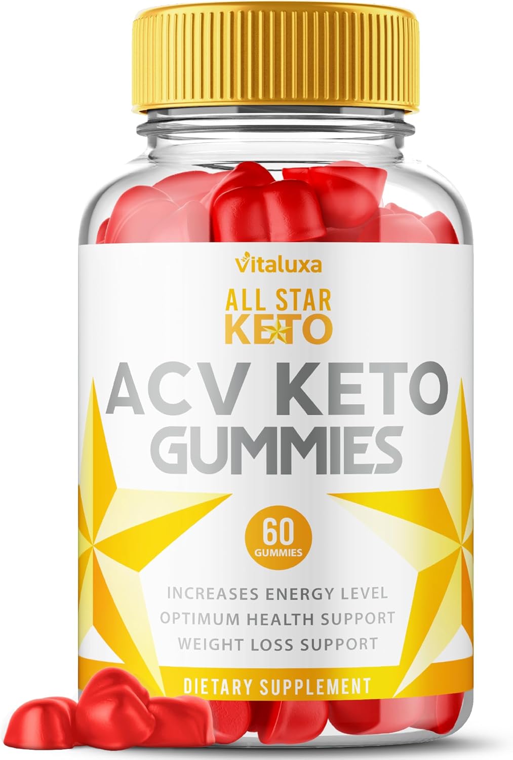 All Star Keto ACV Gummies, Allstar Keto Gummies Advanced Loss Supplement Support Management ACV+BHB Formula, AllStarKeto Wait Premium Vitamin Blend Max Strength Energy for Men Women (60 Gummies)