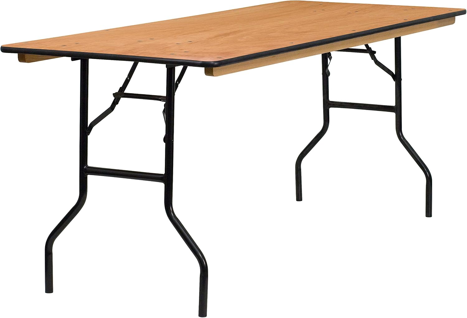 Flash Furniture 6 ft Folding Clear Coat Rectangular Banquet Table, Clear