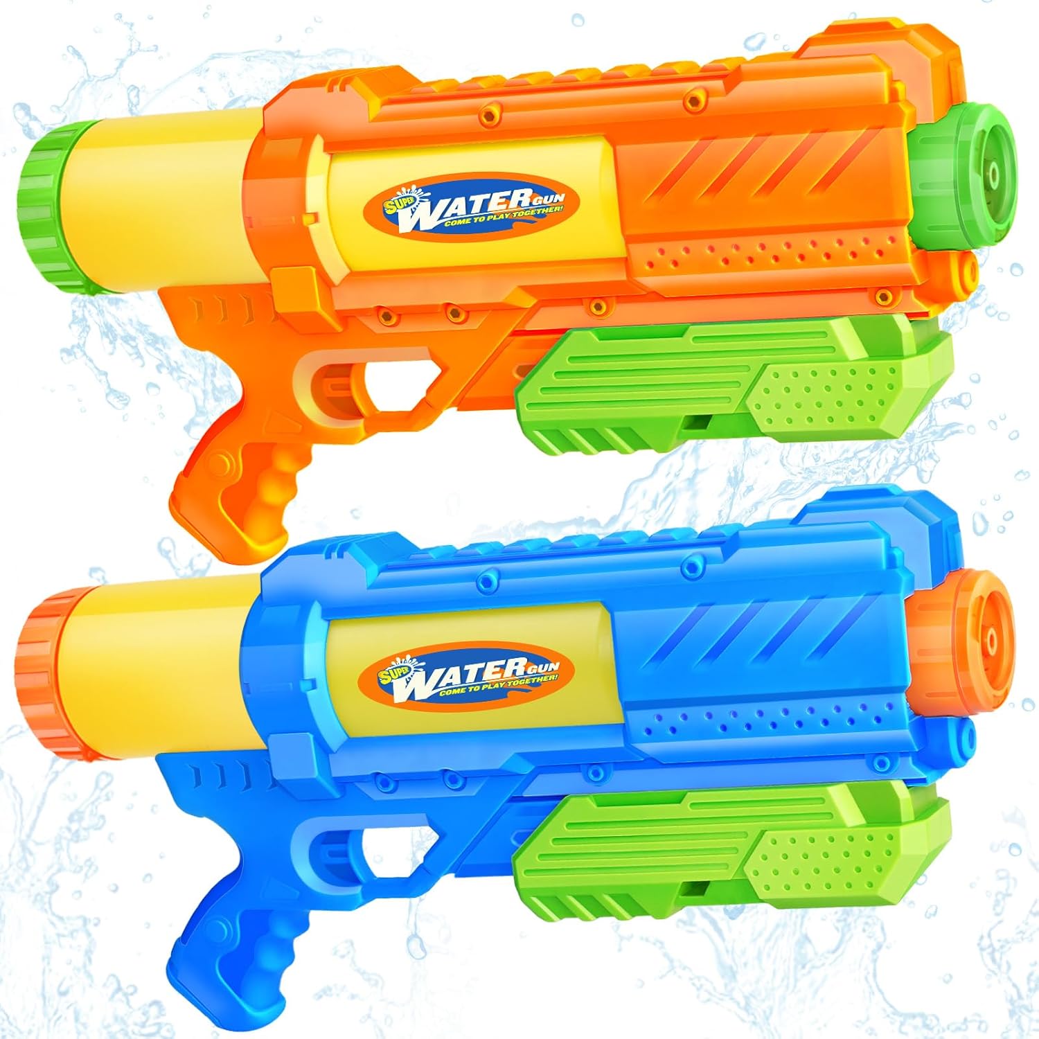Super Water Gun for Kids Adults: 2 Pack - 1200CC Water Toy Gun Super Water Squirt Blaster Soaker Long Range High Capacity Swimming Pool Beach Outdoor Summer Fun Party Games, Gifts for Boys and Girls