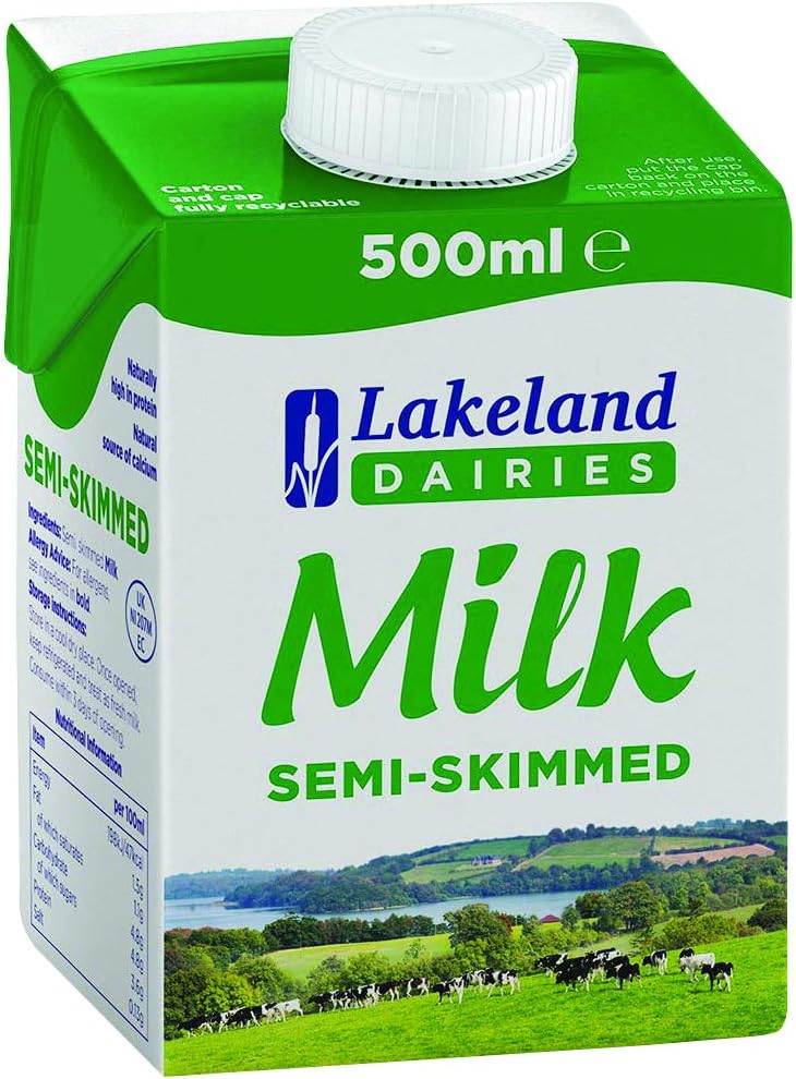 Lakeland Semi-Skimmed Milk 500ml (Pack of 12)