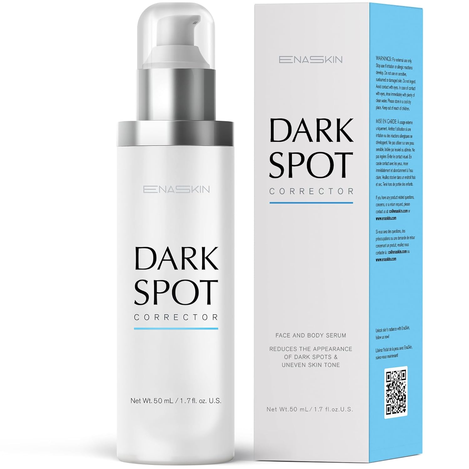 EnaSkin Dark Spot Remover for Face and Body: Advanced Formula Spot Corrector Cream to Fade Age Spots, Sun Spots, Freckles, Melasma, and Brown Spots for Women and Men (1.7 Oz)