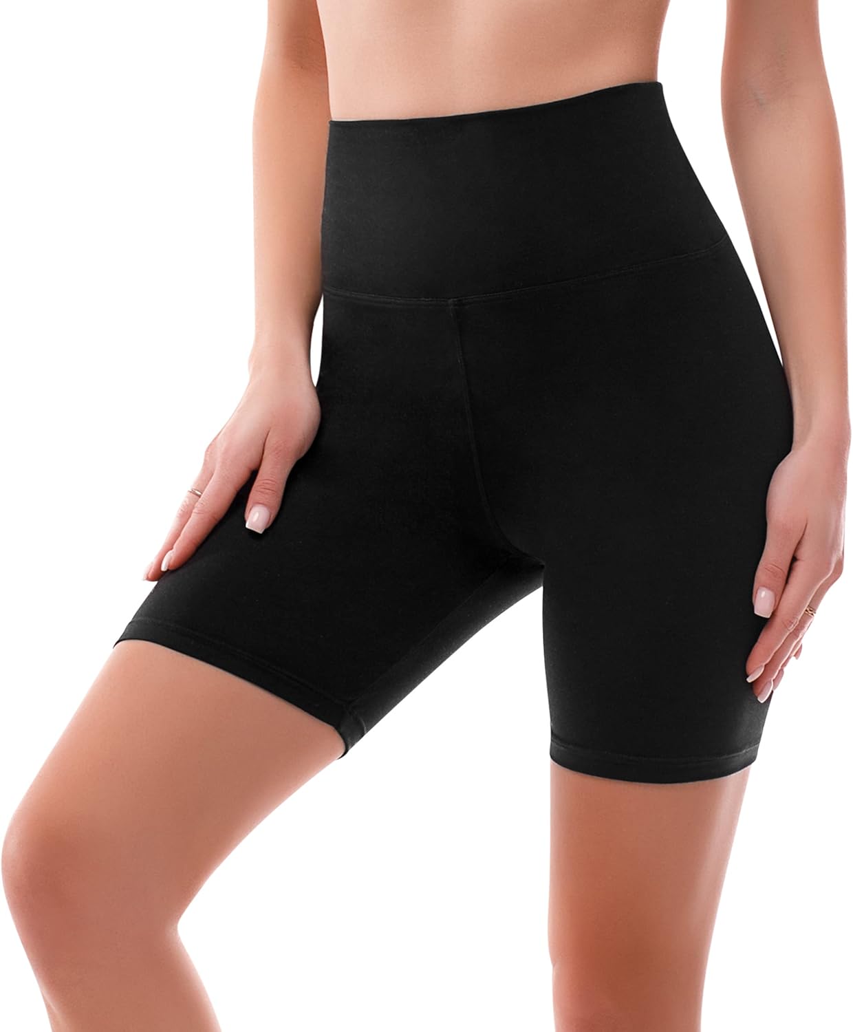 SINOPHANT High Waisted Cycling Shorts Women - Tummy Control Buttery Soft Biker Yoga Running Gym Black Workout Athletic Shorts