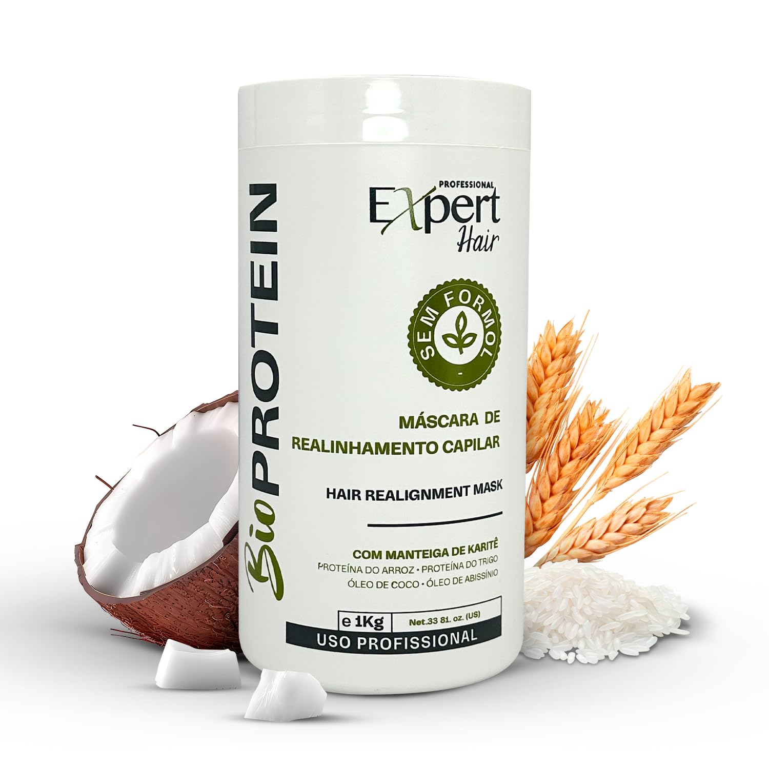 Bio Protein Botox Hair Treatment - Formaldehyde-Free Straightening, Anti-Frizz Keratin with Organic Keratin for Sleek Hair, 1kg