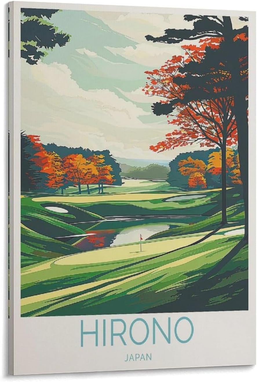 Japan Hirono Golf Club Wall Art Paintings Canvas Prints Poster Artwork for Living Room Bedroom Bathroom Office Home Decor 12x18inch(30x45cm)
