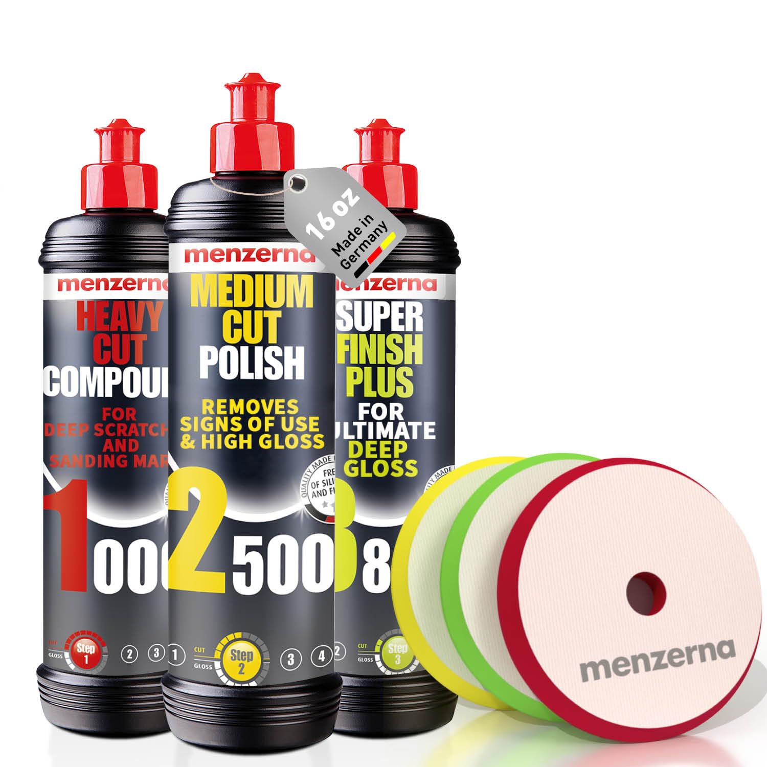 Menzerna Polishing Set 16 oz I HCC1000, MCC2500 & SFP3800