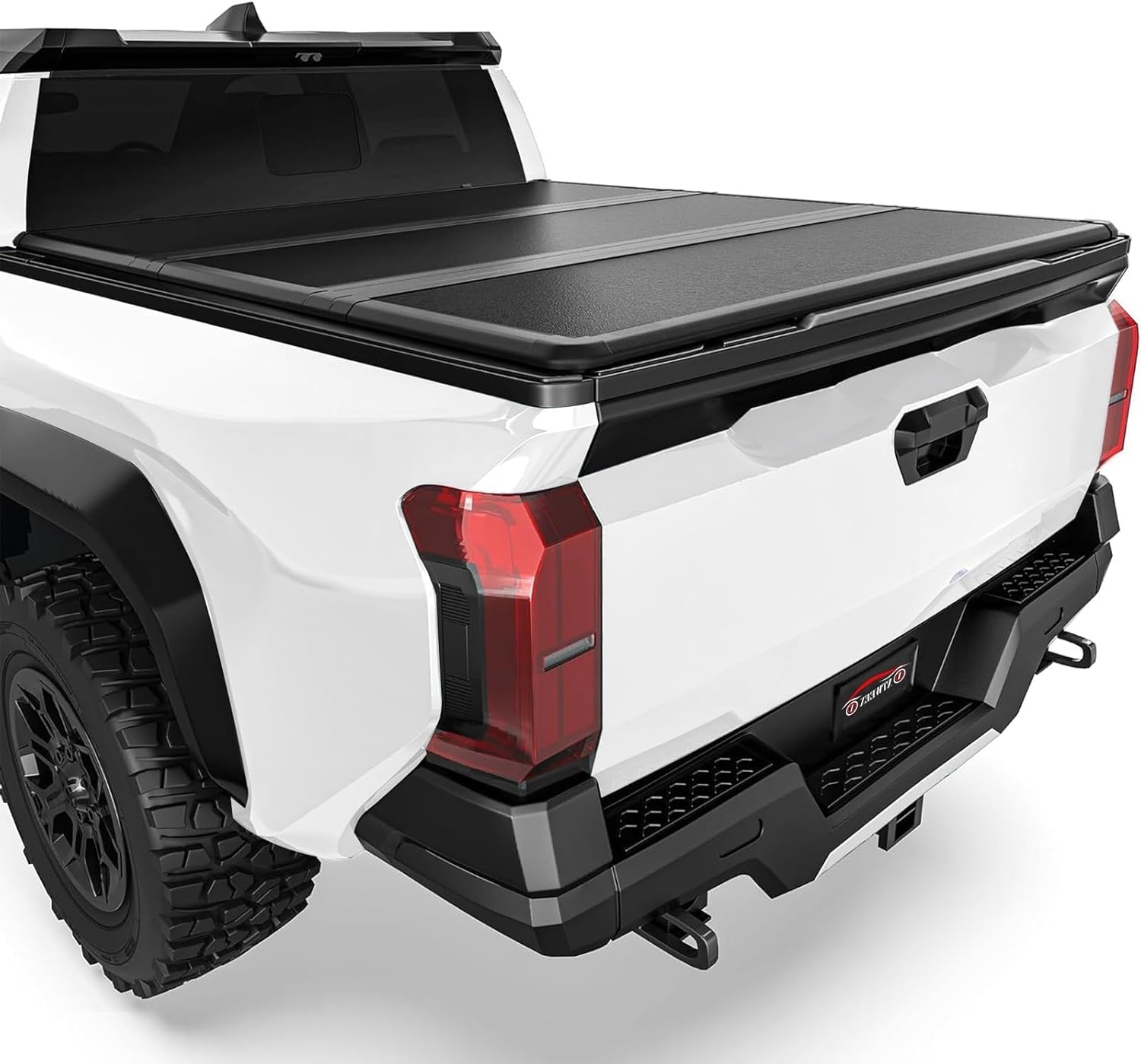 FRP Hard Tri-fold Truck Bed Tonneau Cover Compatible with 2016-2025 Toyota Tacoma Double Cab(Excl. Trail Edition) 5 Ft Bed w/OE Track System, Waterproof