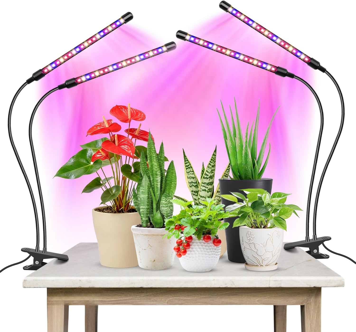 Wolezek Clip on Grow Lights for Indoor Plants, Red Blue Full Spectrum