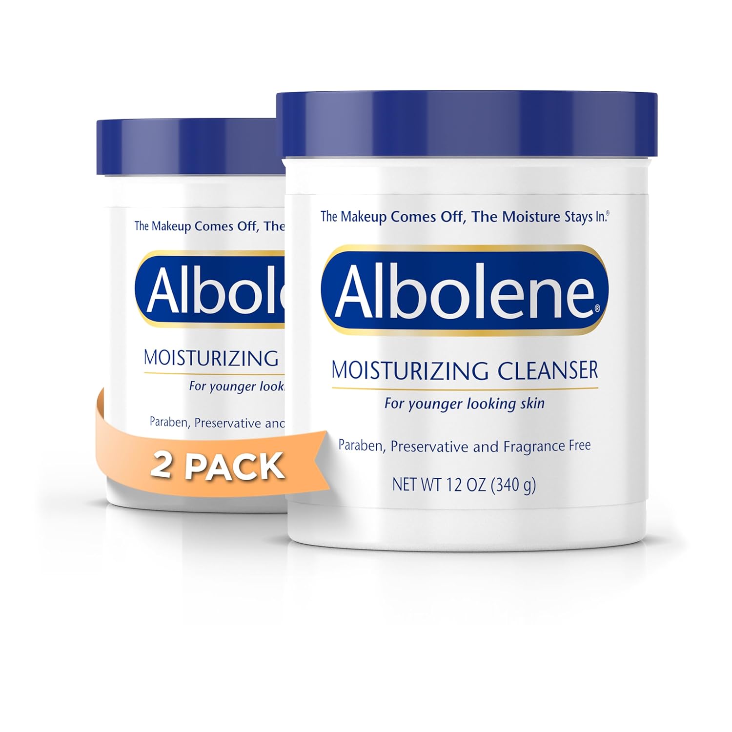 Albolene Face Moisturizer & Makeup Remover - Fragrance-Free Cleansing Balm for All Skin Types - Hydrates & Removes Waterproof Makeup - 12 oz - 2-Pack