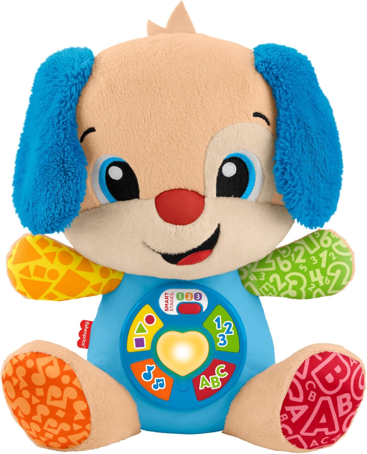 Fisher-Price Laugh & Learn JFD26 Plush Toy with Smart Stages Musical Educational Toy for Babies from 6 Months, Multilingual Version: Italian, Spanish, Portuguese, English