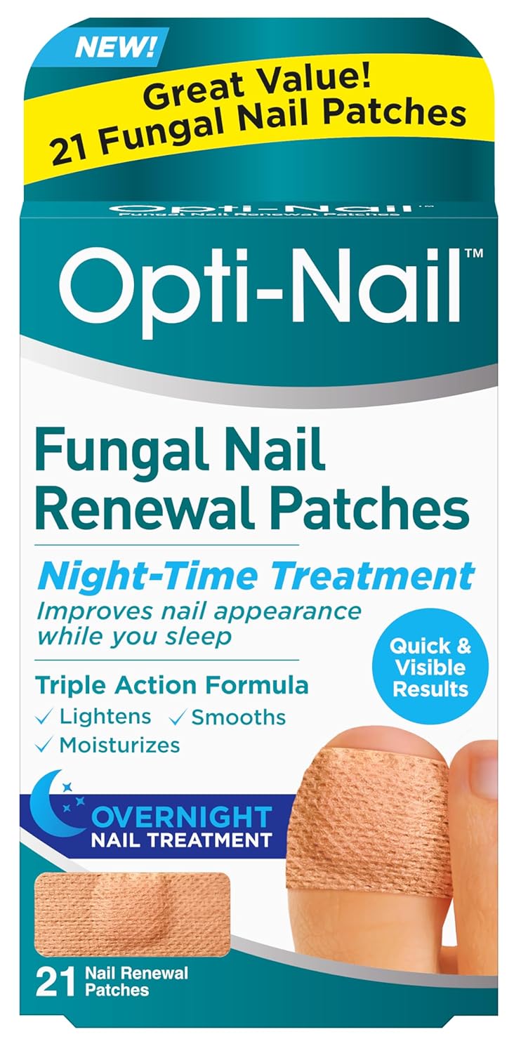 Opti-Nail Fungal Nail Renewal Patches - 21 Patches, Night-Time Treatment Improves Nail Appearance While You Sleep