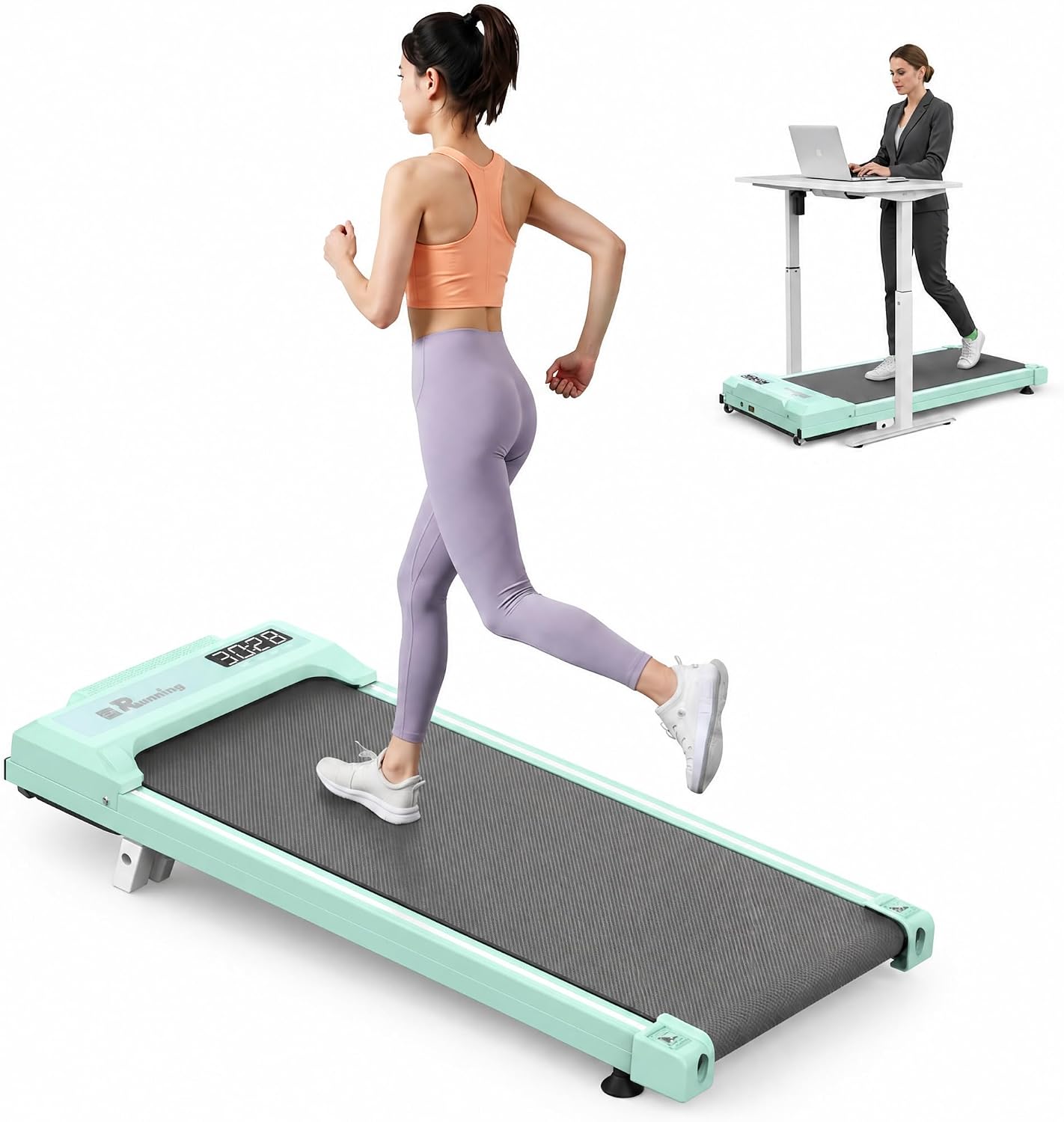 Lastforever Under Desk Walking Pad Treadmill with Incline for Office,Portable Walking Machine for Home with Remote Control, LED Display,300 Lbs Capacity,2.5HP Powerful & Quiet Motor
