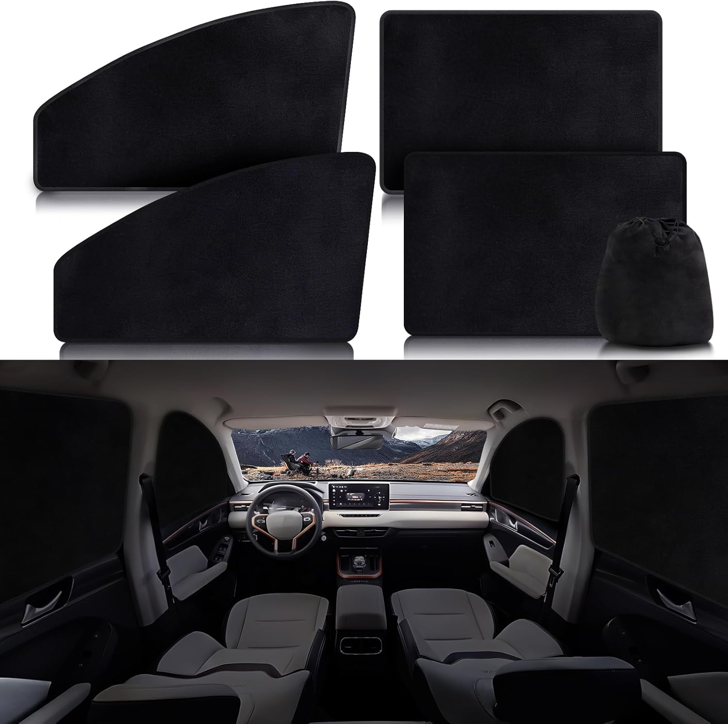 ZATOOTO Magnetic Car Window Shades 4PCS, Car Window Covers Ultimate Privacy