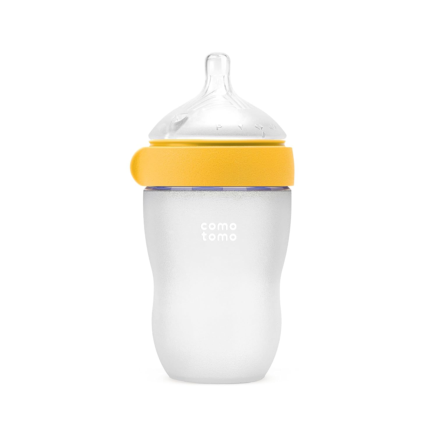 Comotomo Silicone Baby Bottle Gen 2 – 2026 Release (8oz) – Soft, Wide-Neck Bottle for Comfortable Feeding with Dual Anti Colic Vents (Includes Medium Flow Nipples), Yellow