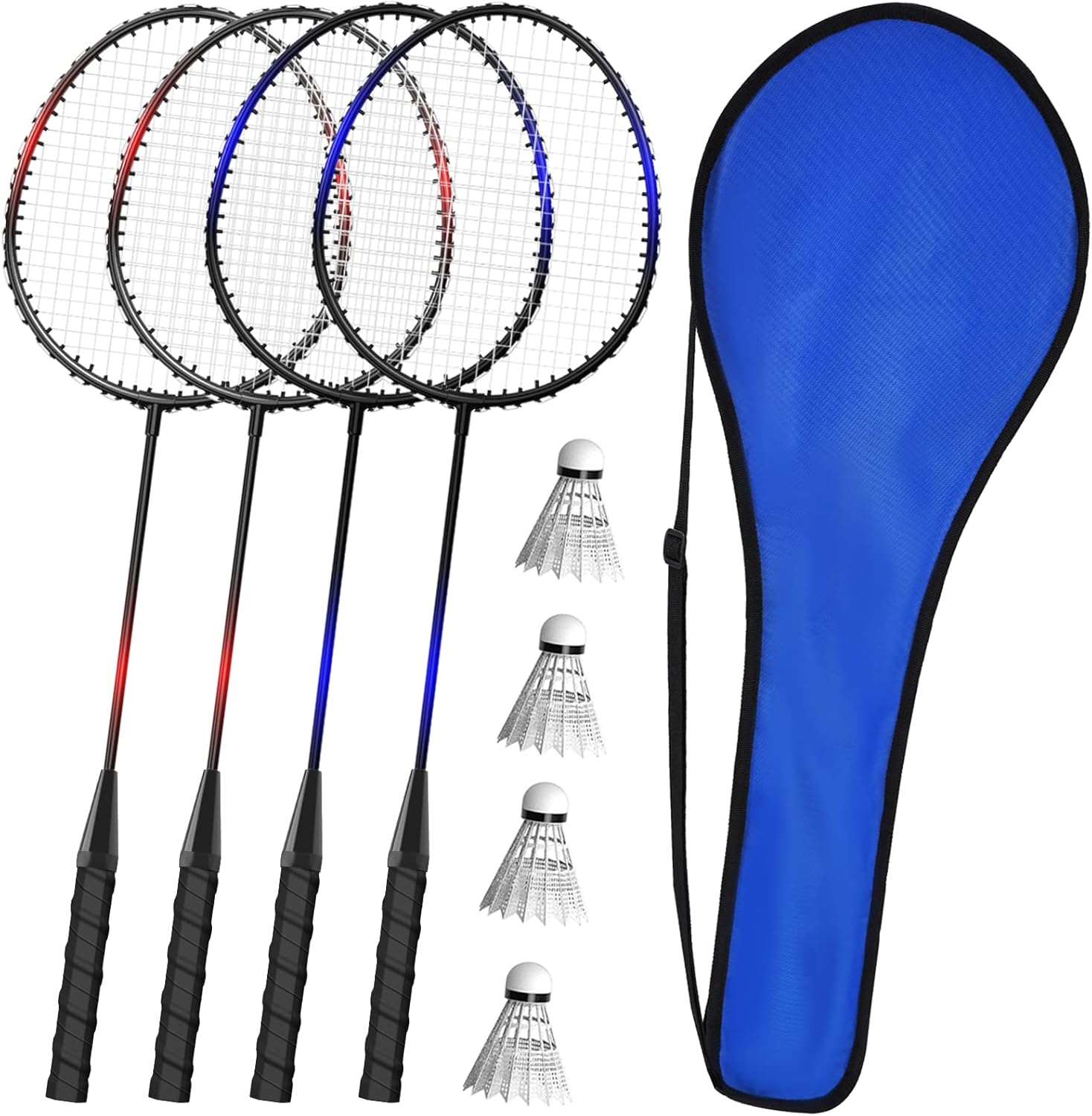 Badminton Rackets Set of 2/4 for Adults Kids Family Garden Sports,Beach Camp Games,Including Racquets,Shuttlecocks & Carry Bag