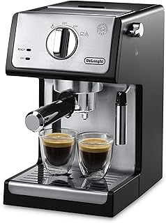 De'Longhi 15-Bar Pump Espresso Machine with Manual Milk Frother for Latte, Cappuccino, Black, ECP3420