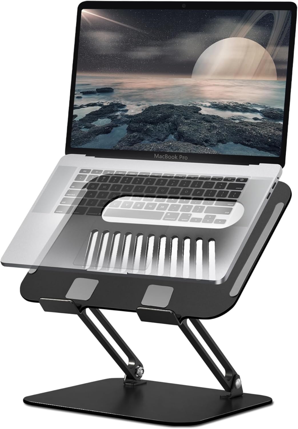 Well-Built Adjustable Folding Laptop Stand, Metal Portable Anti-Skid Raise Tilt Align Ergonomic Tablet Laptop Mount Stands Computer Notebook Stand Compatible with iPad All Laptops