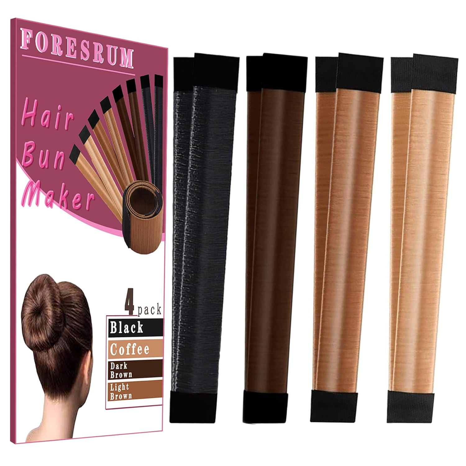 4 Pcs Magic Donut Hair Accessory - Ballet Bun Maker for Women and Kids