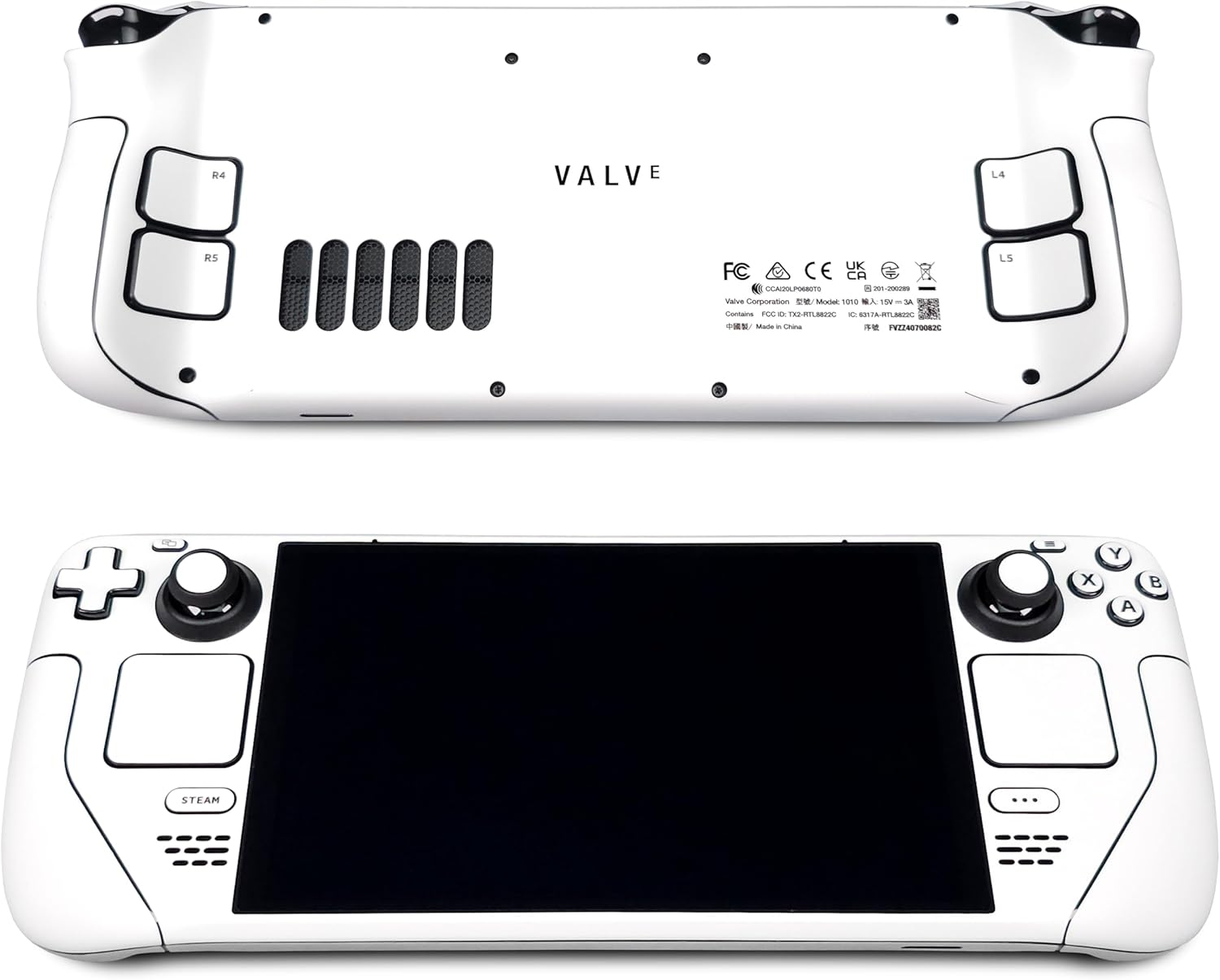 Steam Deck Skin, White Edition, Full Wrapping Matte Vinyl Skin for Steam Deck (Designed by POP SKIN), Compatible with Both Steam Deck LCD Version and OLED Version.