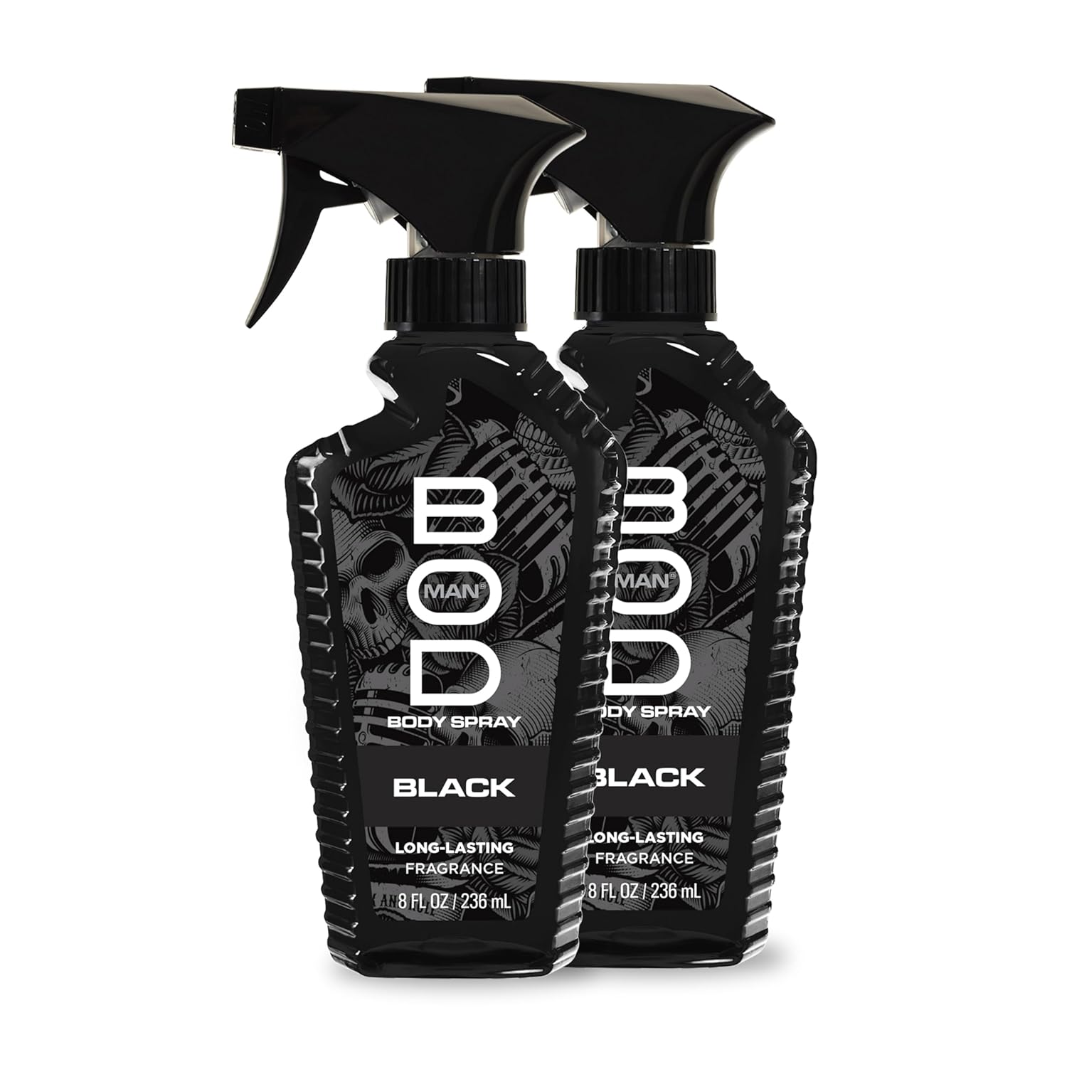 BOD man Fragrance Body Spray, Black, 8 fl oz (Pack of 2)