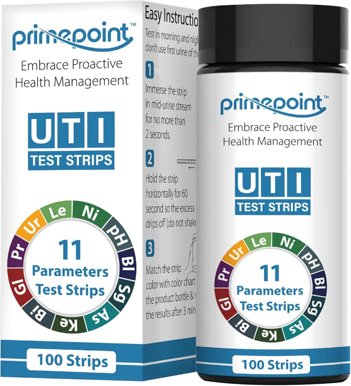 11 Parameter Full Panel Urine Test Strips - UTI Strips Urinary Track Infection Test Strips for UTI