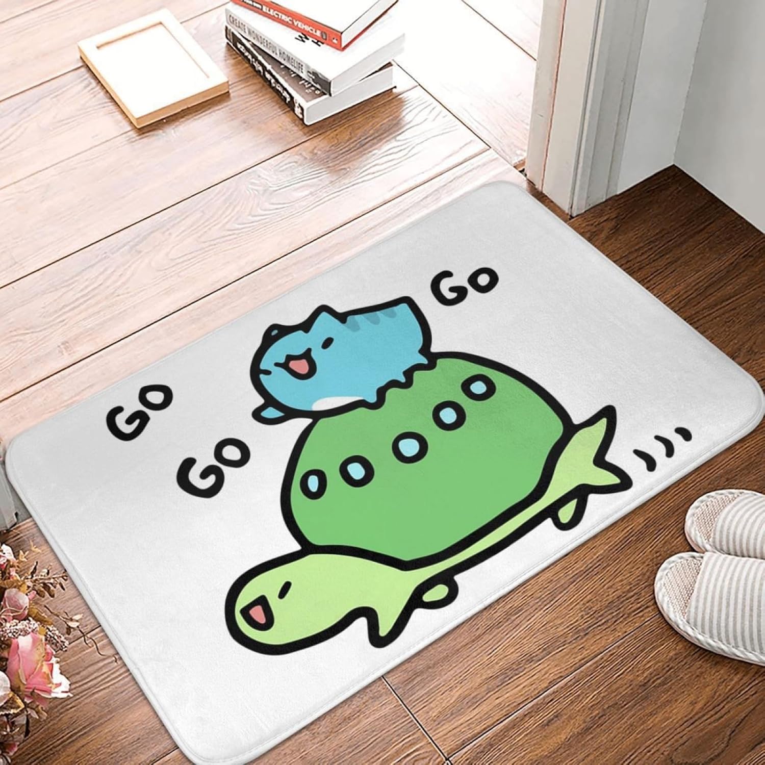 Flannel absorbent door mat Comic Cat Bugcat Capoo Bug Cat Non-slip Floor Mat Antiwear Carpet Rug