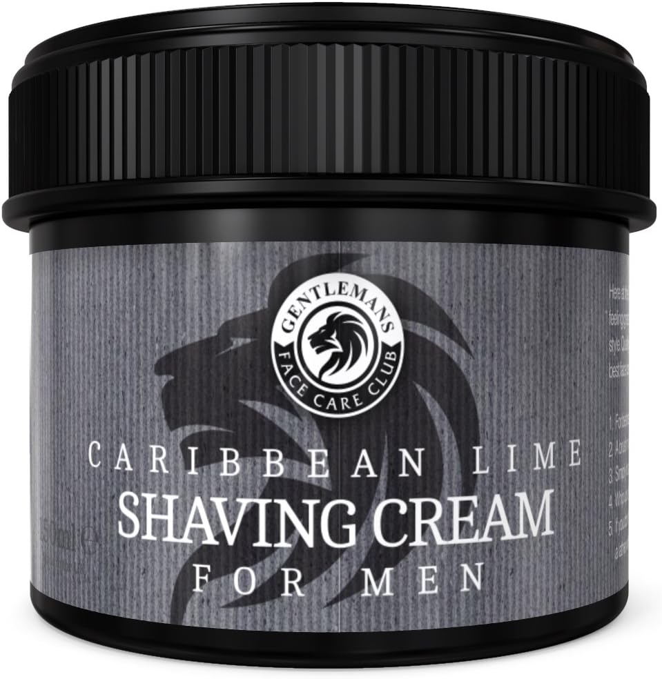 Gentlemans Face Care Club Lime Shaving Cream - Luxury Shave Soap From Gentlemans Face Care Club - Large 90 Day Supply 150ml Pot (Caribbean Lime)