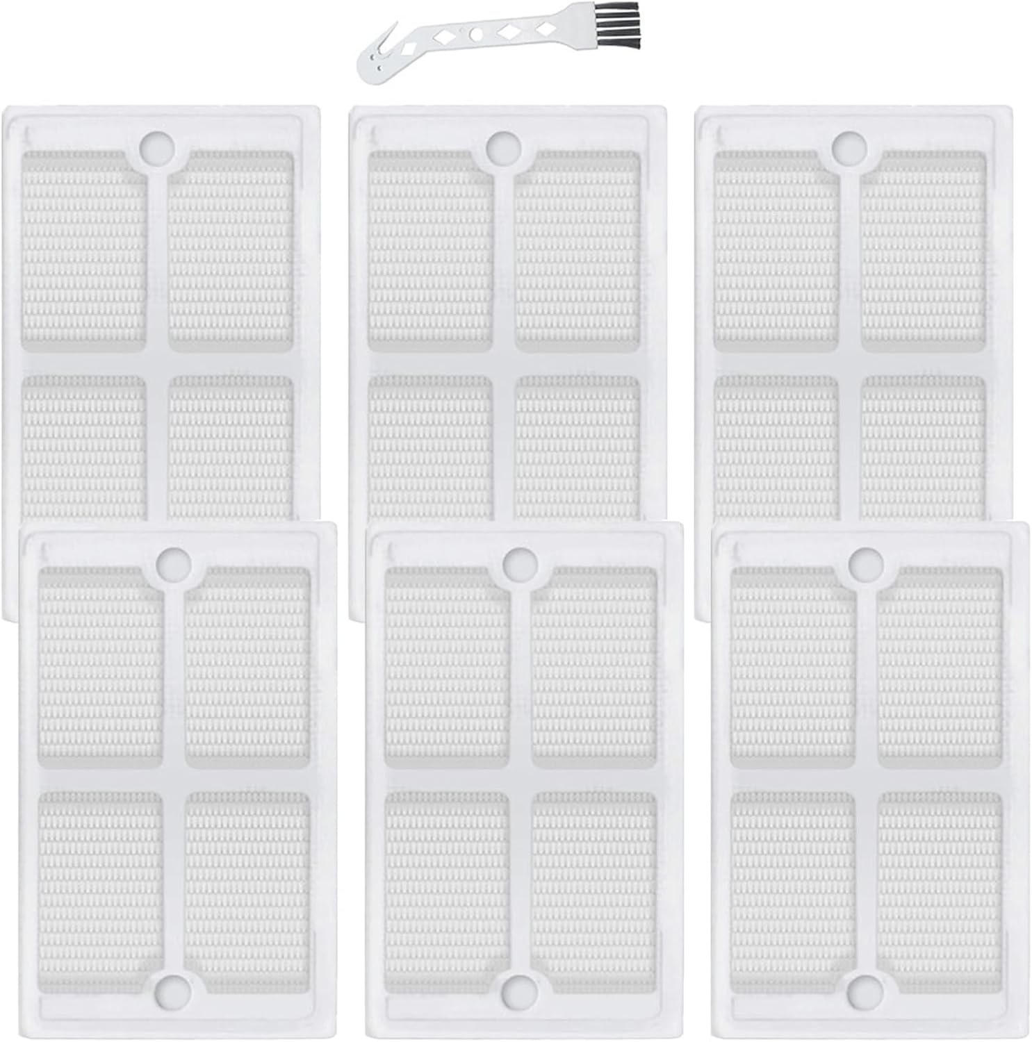 Replacement Water Tank Sewage Box Filter Baffle Compatible with ECOVACS X8 Pro Omni/X8 Pro Plus/X9 PRO Omni/T80 Omni Robot Vacuum Cleaner Dirty Water Box Parts, 6 Dust Box Filter 1 Cleaning Tool