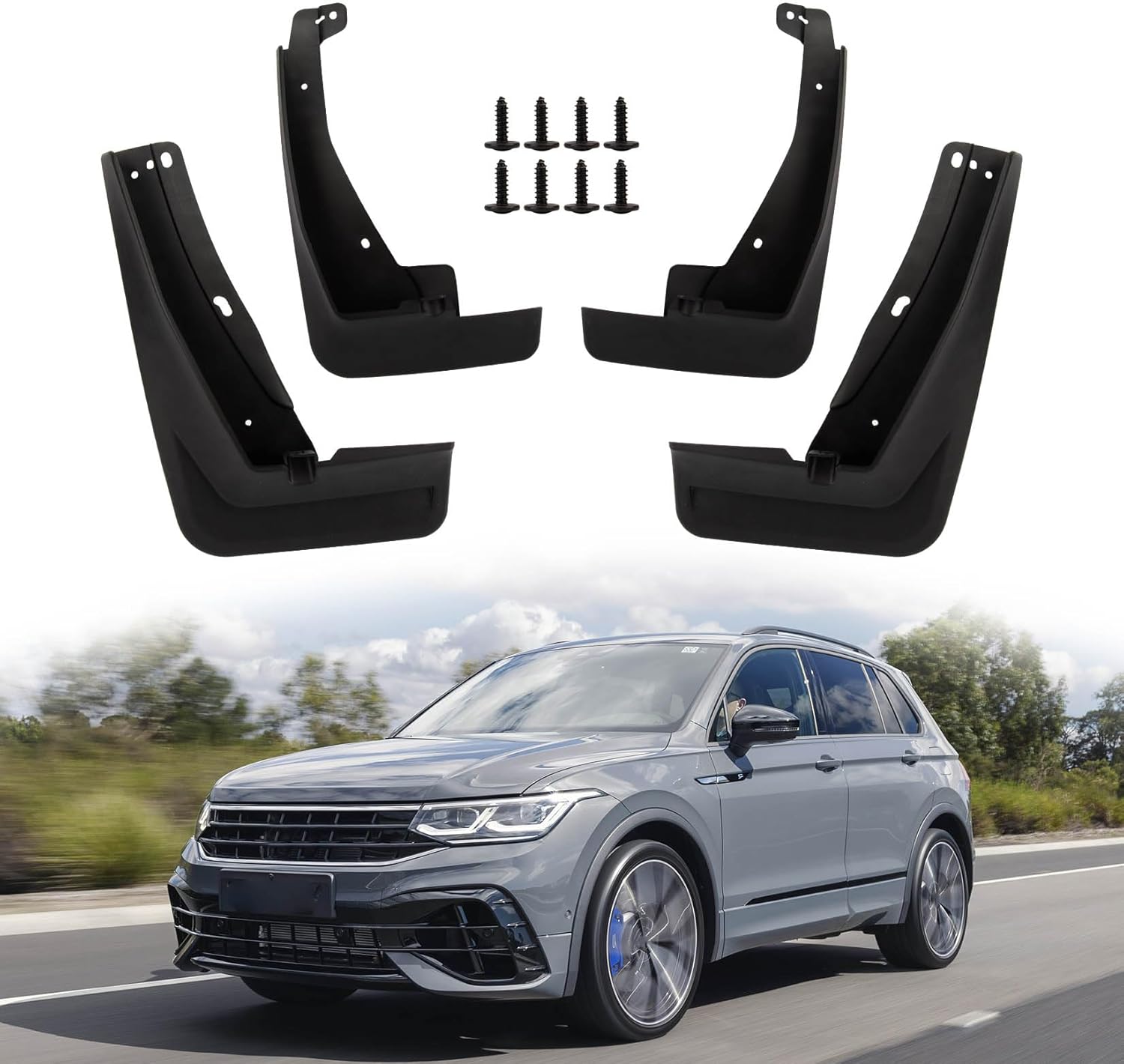 PSLER for VW Tiguan 2 R-Line 2017-2023 Mud Flaps Splash Guards Fenders No Drilling Required Car for VW Tiguan 2 R-Line Accessories(Pack of 4)