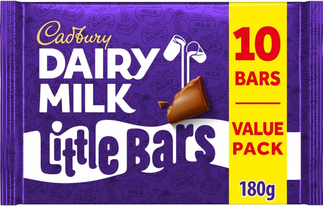Cadbury Dairy Milk Chocolate Little Bar, 18 g (Pack of 10 Bars)
