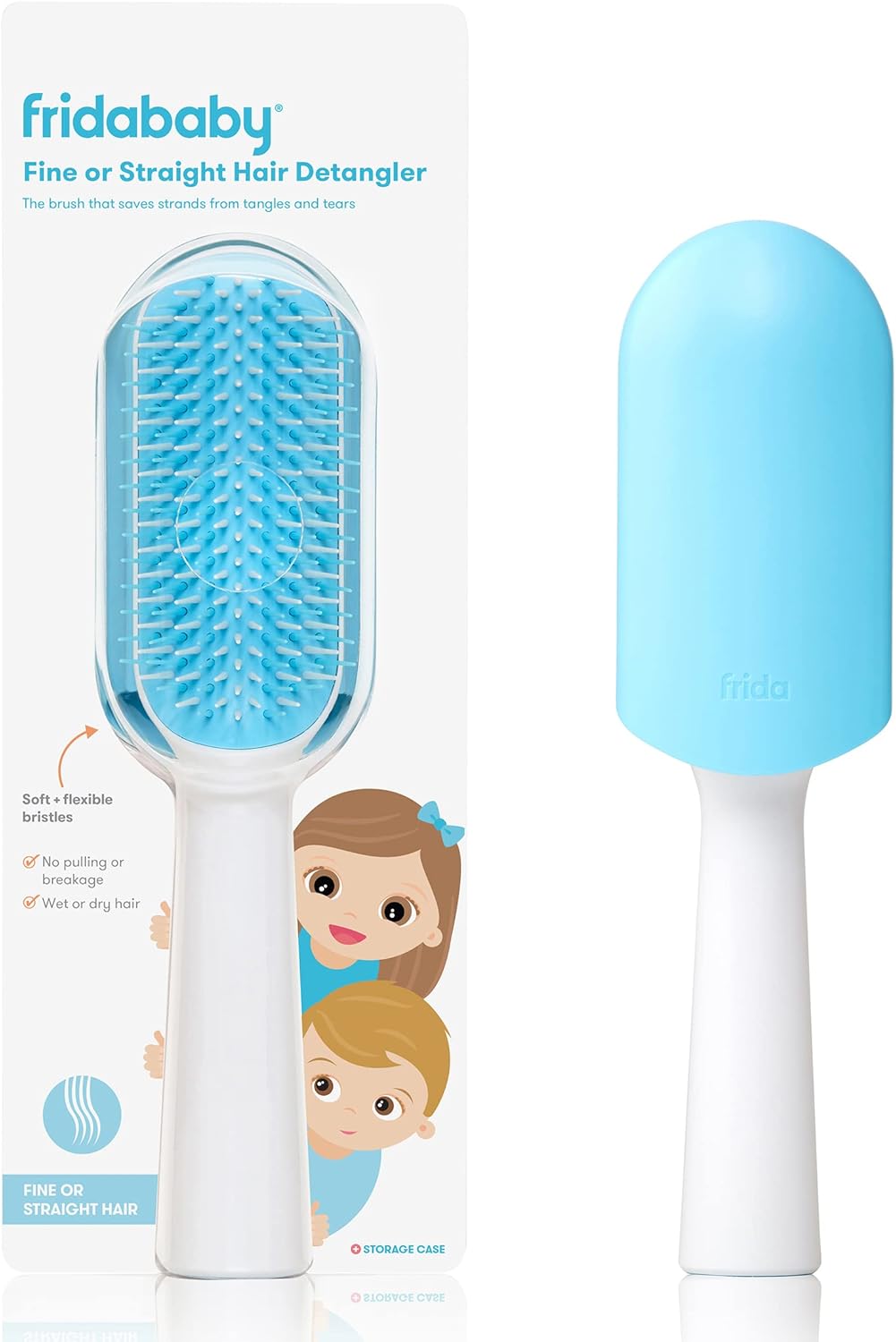 Frida Baby Toddler Hair Brush: Strong Bristle Hair Brush for Thick or Curly Hair, Wet Brush or Dry, Hair Detangler