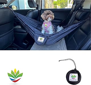 Hammock Bliss Sky Dog - Make Car Time Fun Again for Your Small Dog - Hangs Between Front & Rear Vehicle Head Rests - Dog Seat/Pet Car Seat