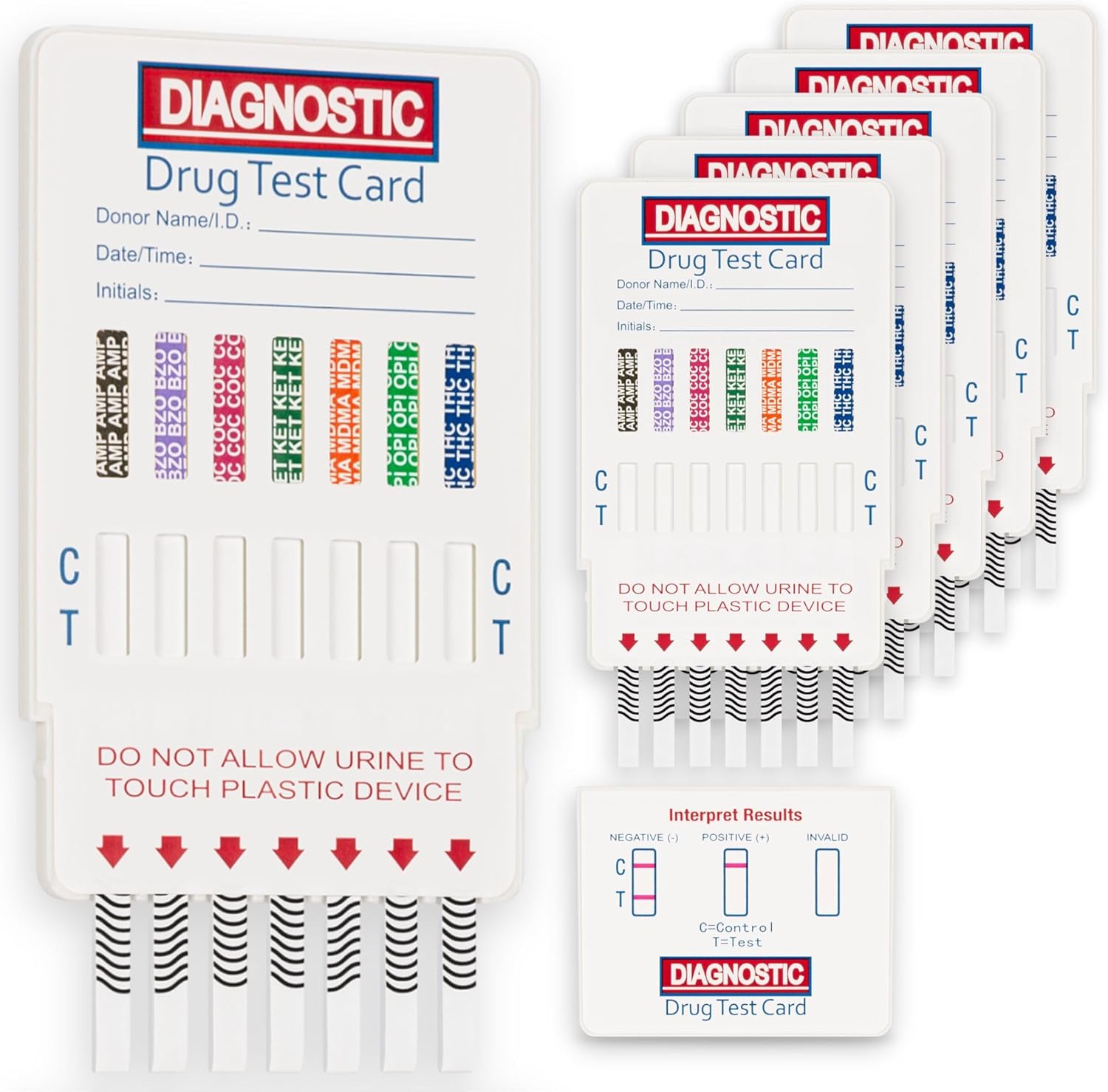 5 x Ultra-Sensitive Drug Testing Kits | Tests for 7 Drugs in Urine: Cocaine, Cannabis, Ketamine, Opiates, Amphetamines, Benzodiazepines and Ecstasy