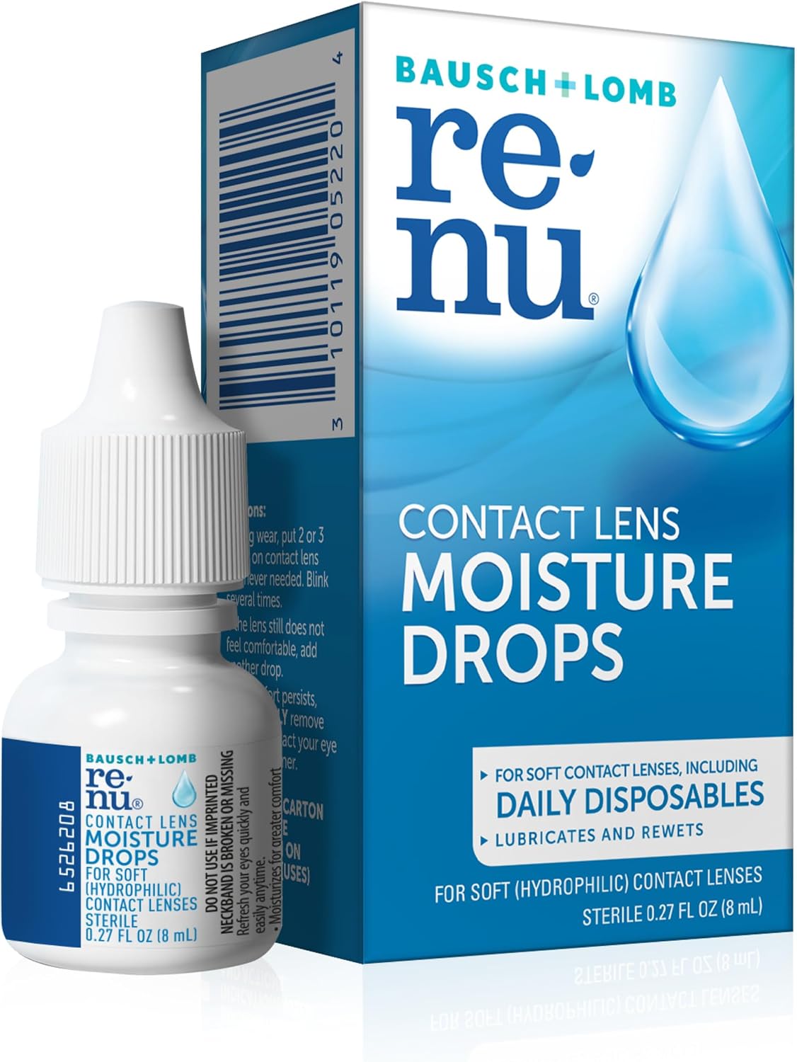 Renu Lubricant Rewetting Eye Drops for Contact Lenses, 0.27 Fl Oz
